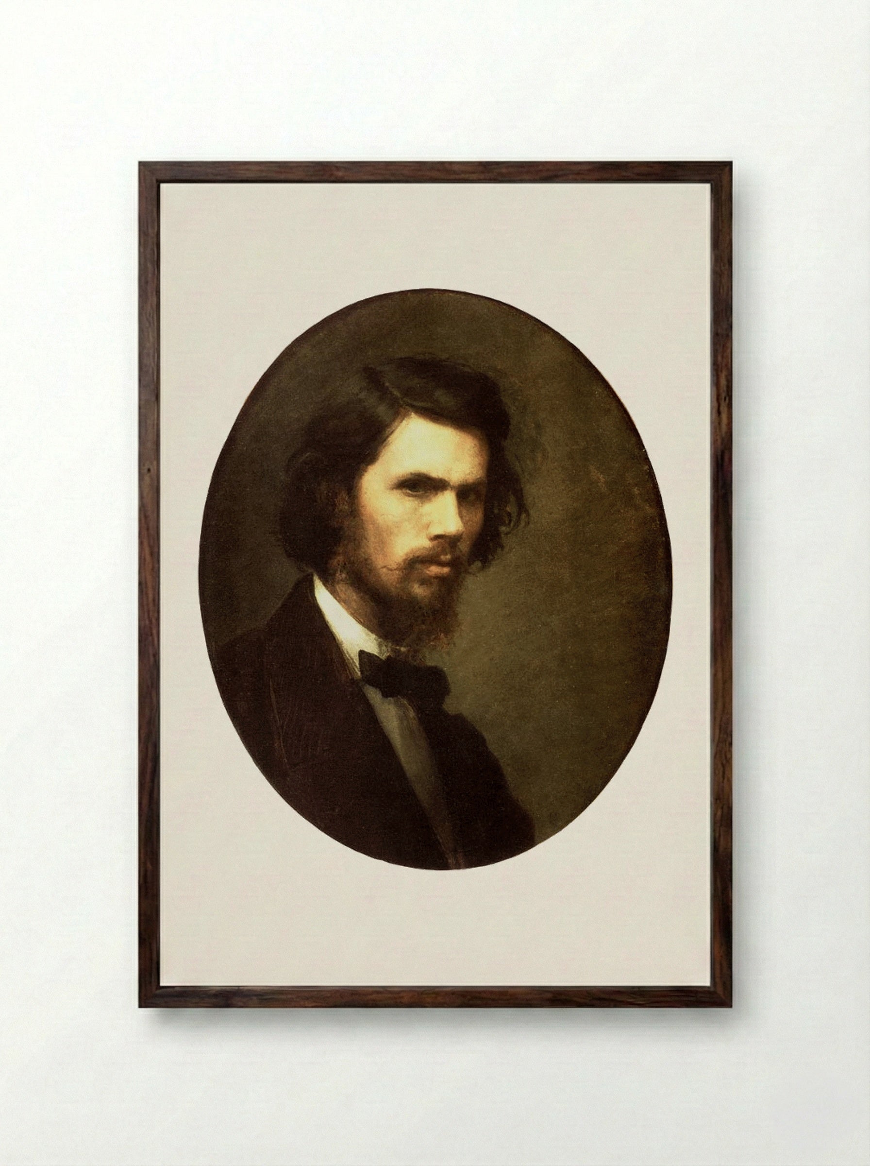 Self-portrait - Ivan Kramskoy - Framed Print Dark Wood