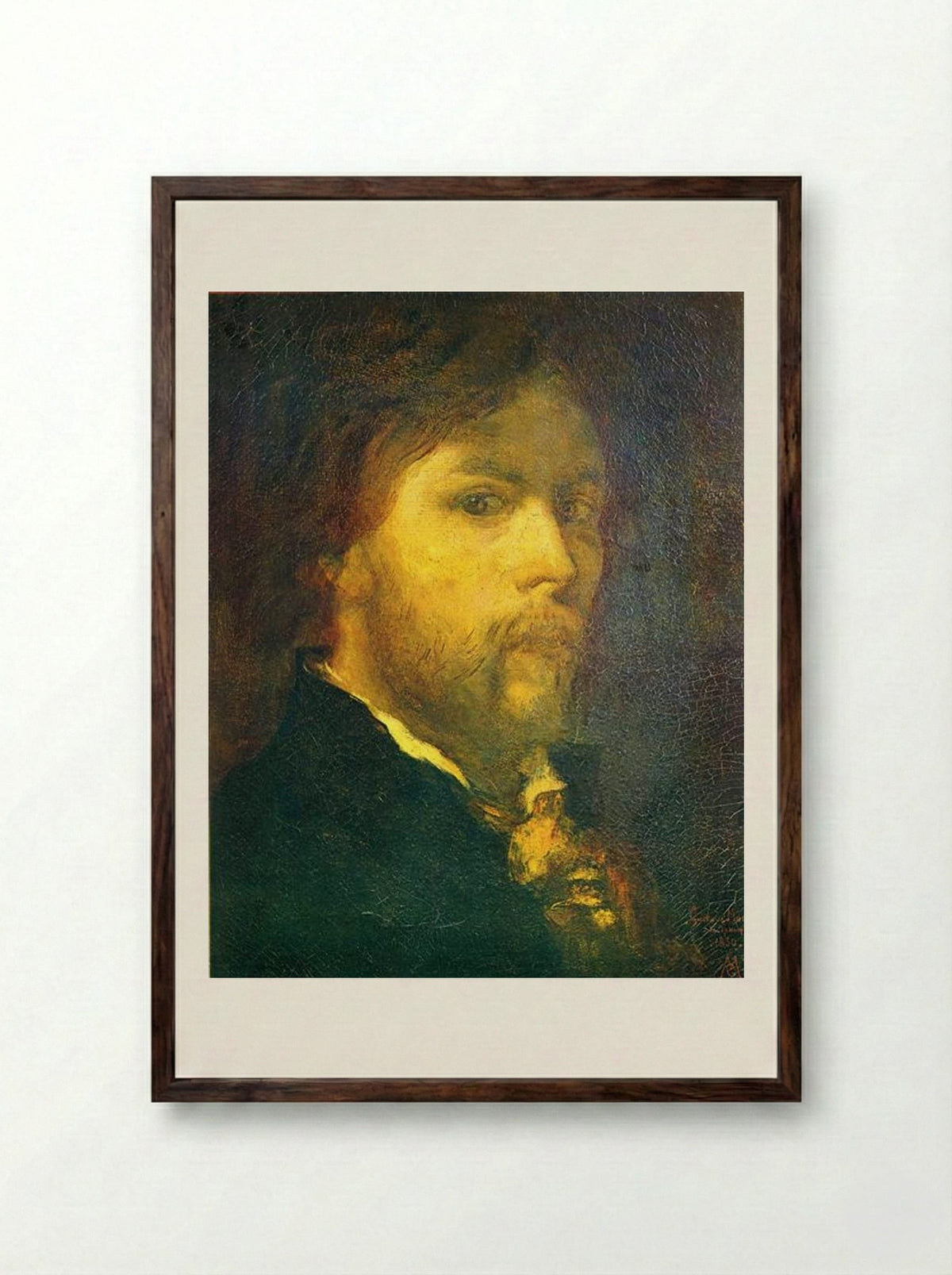Self-portrait - Gustave Moreau - Framed Print Dark Wood