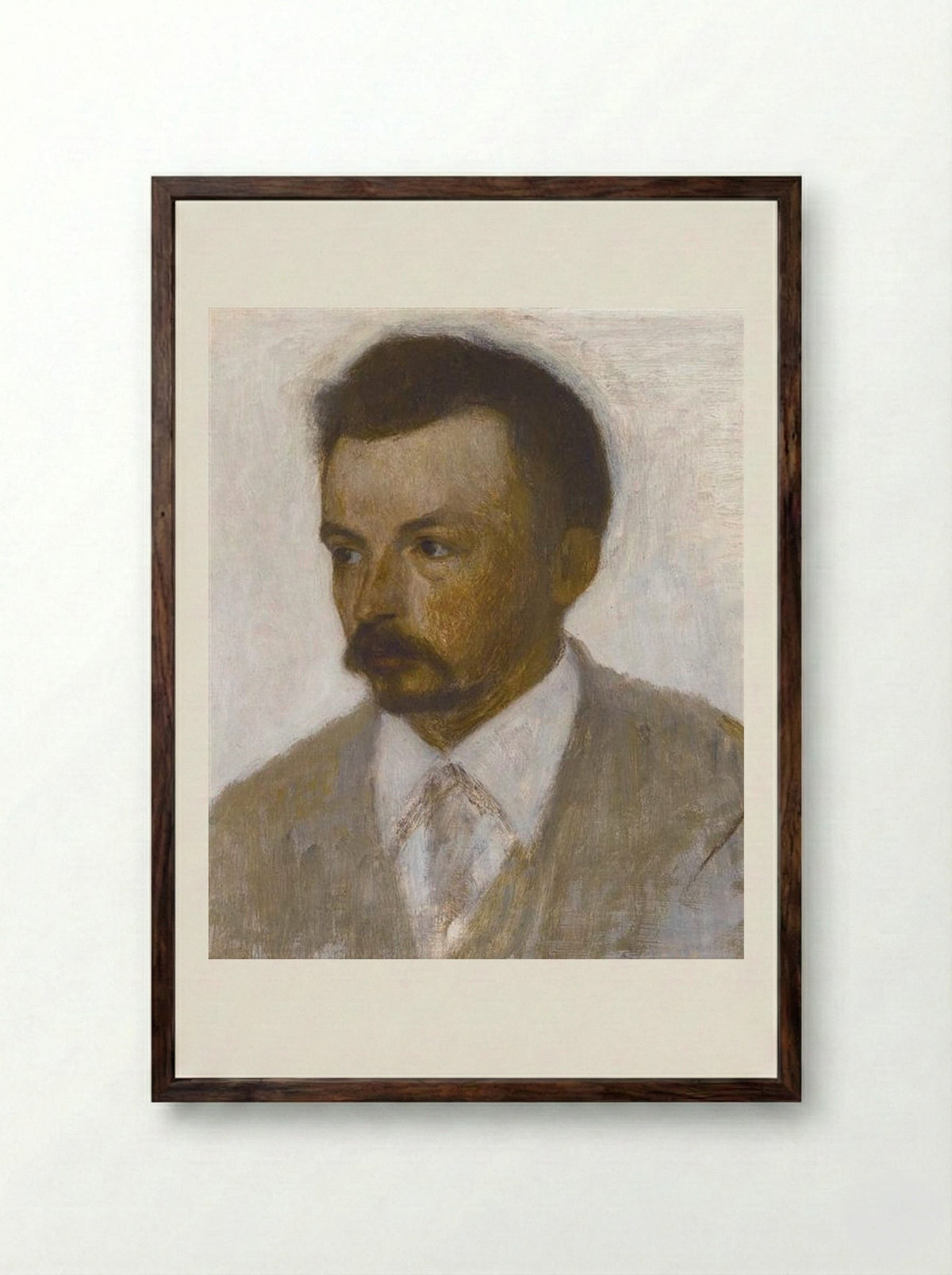 Self-portrait - Vilhelm Hammershøi - Framed Print Dark Wood
