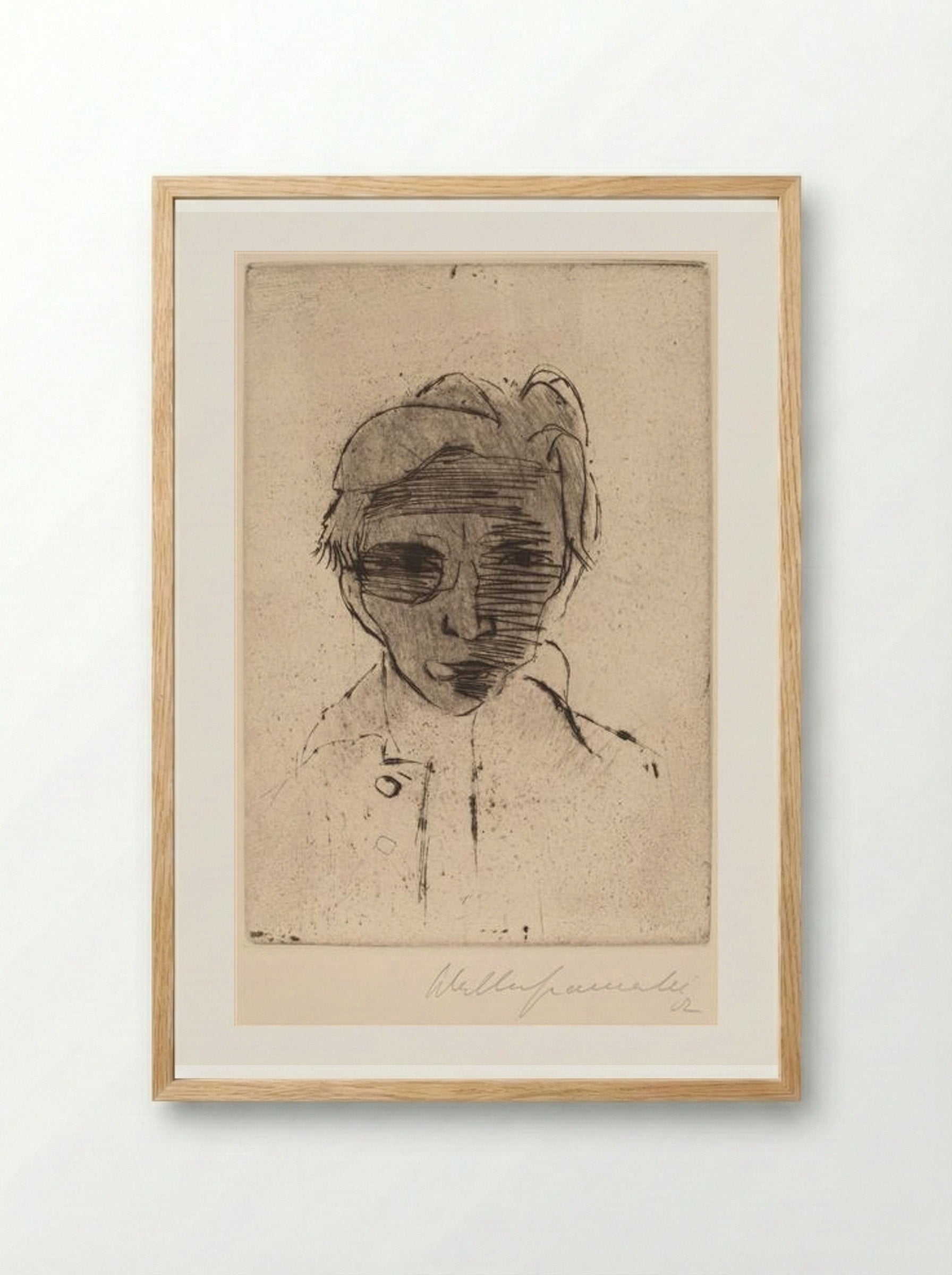 Self-portrait - Walter Gramatté - Framed Print Wood