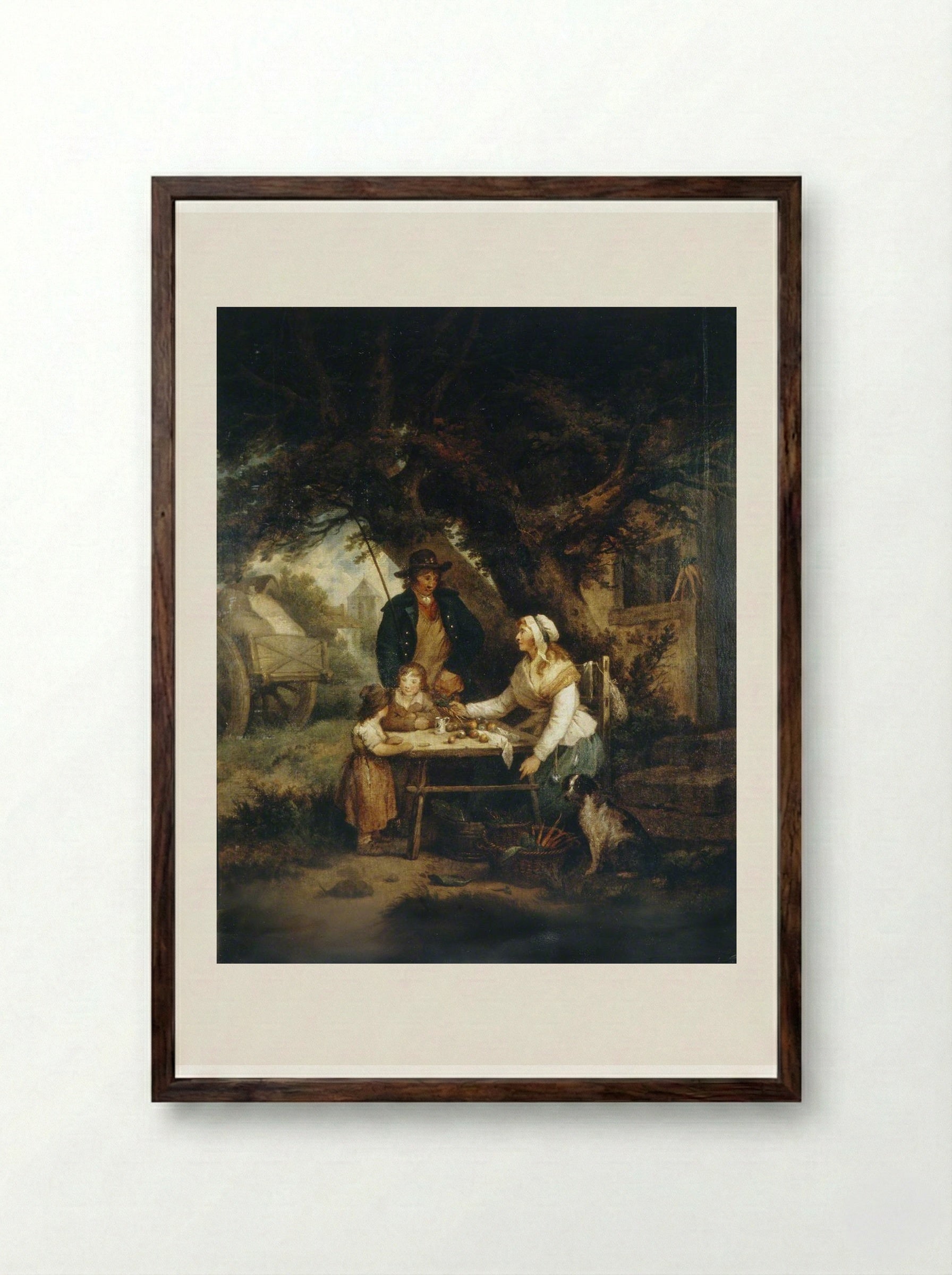 Selling Carrots - George Morland - Framed Print Dark Wood