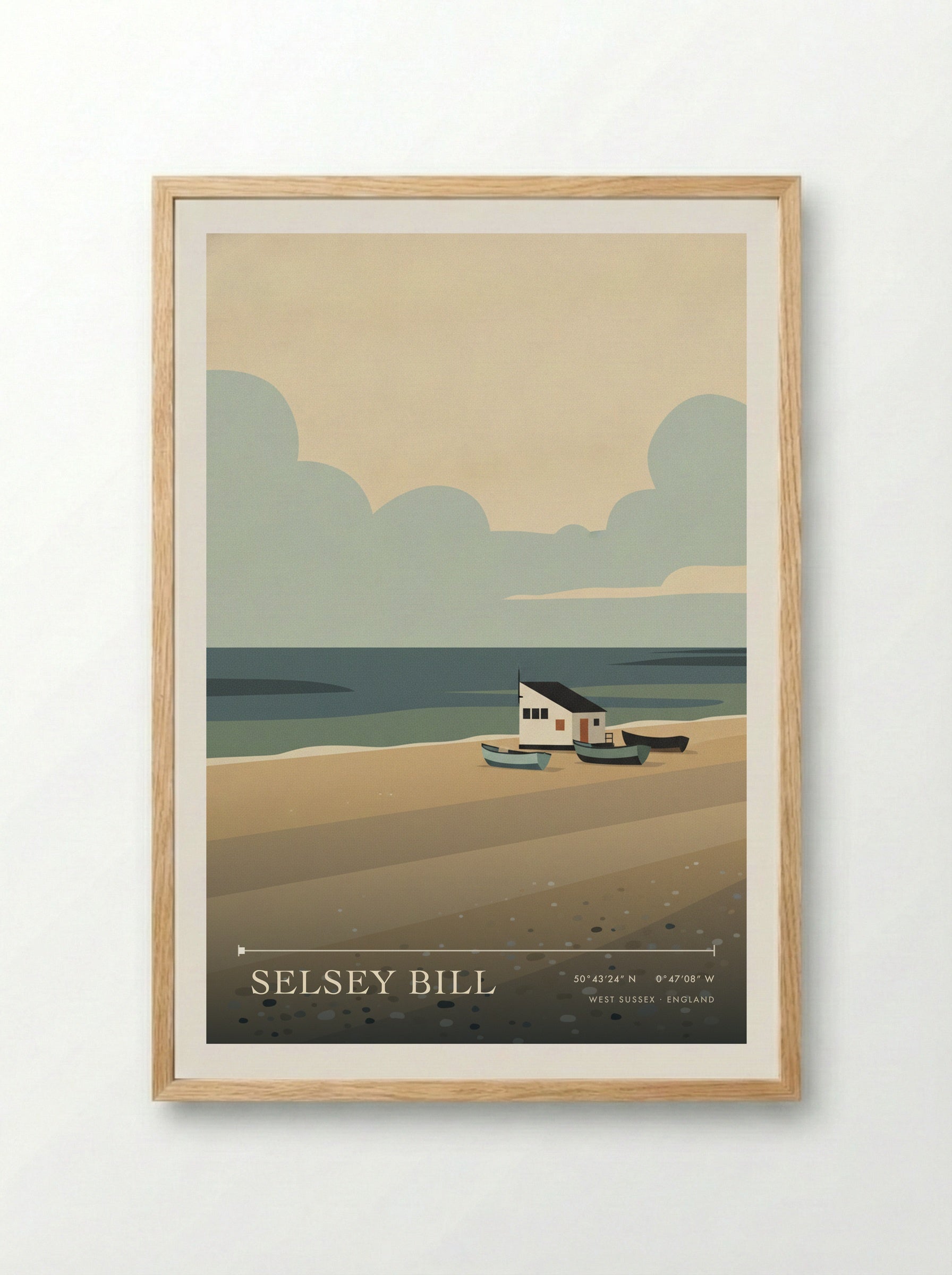 Selsey Bill West Sussex England Travel Poster - Framed Print Wood