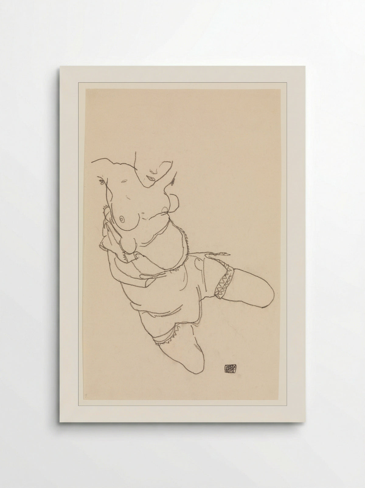 Semi-Dressed Model - Egon Schiele - Poster