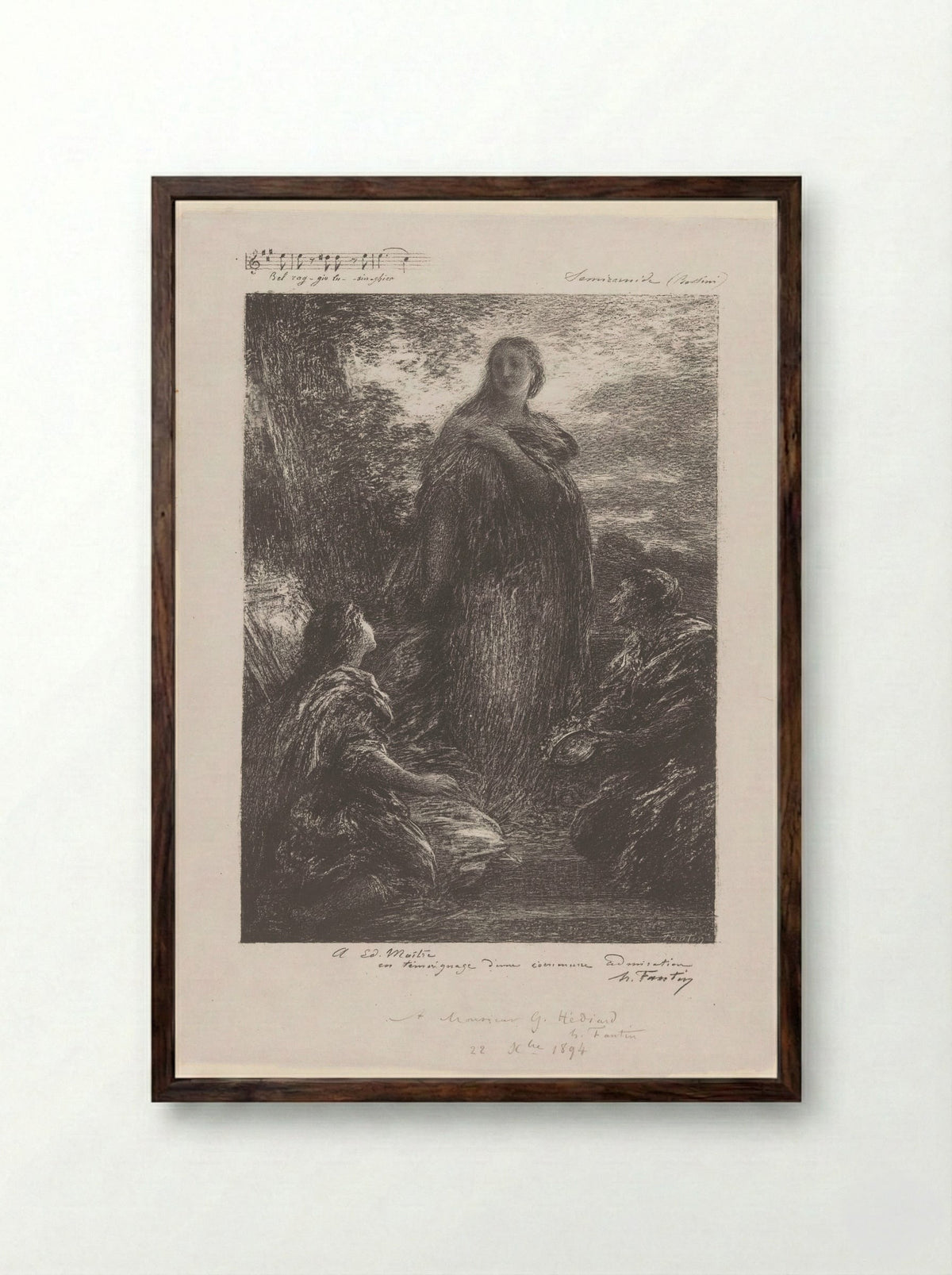 Semiramide - Henri Fantin-Latour - Framed Print Dark Wood