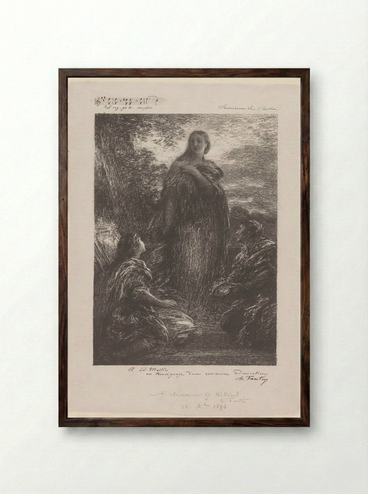 Semiramide - Henri Fantin-Latour - Framed Print Dark Wood