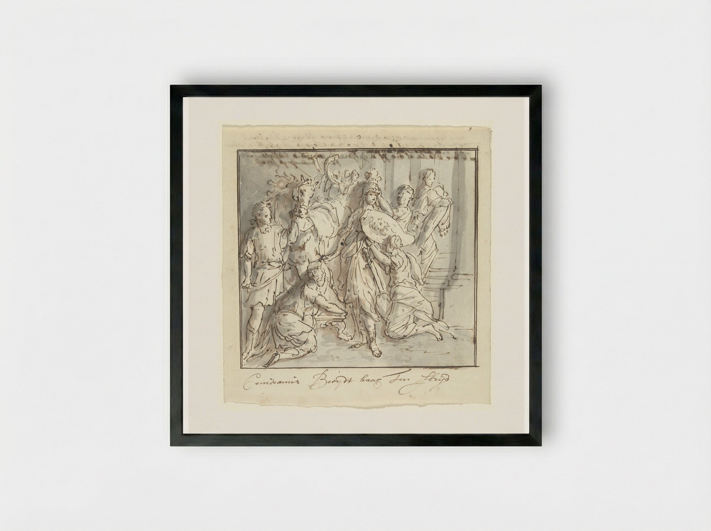 Semiramis Prepares for Battle - Elias van Nijmegen - Framed Print Black