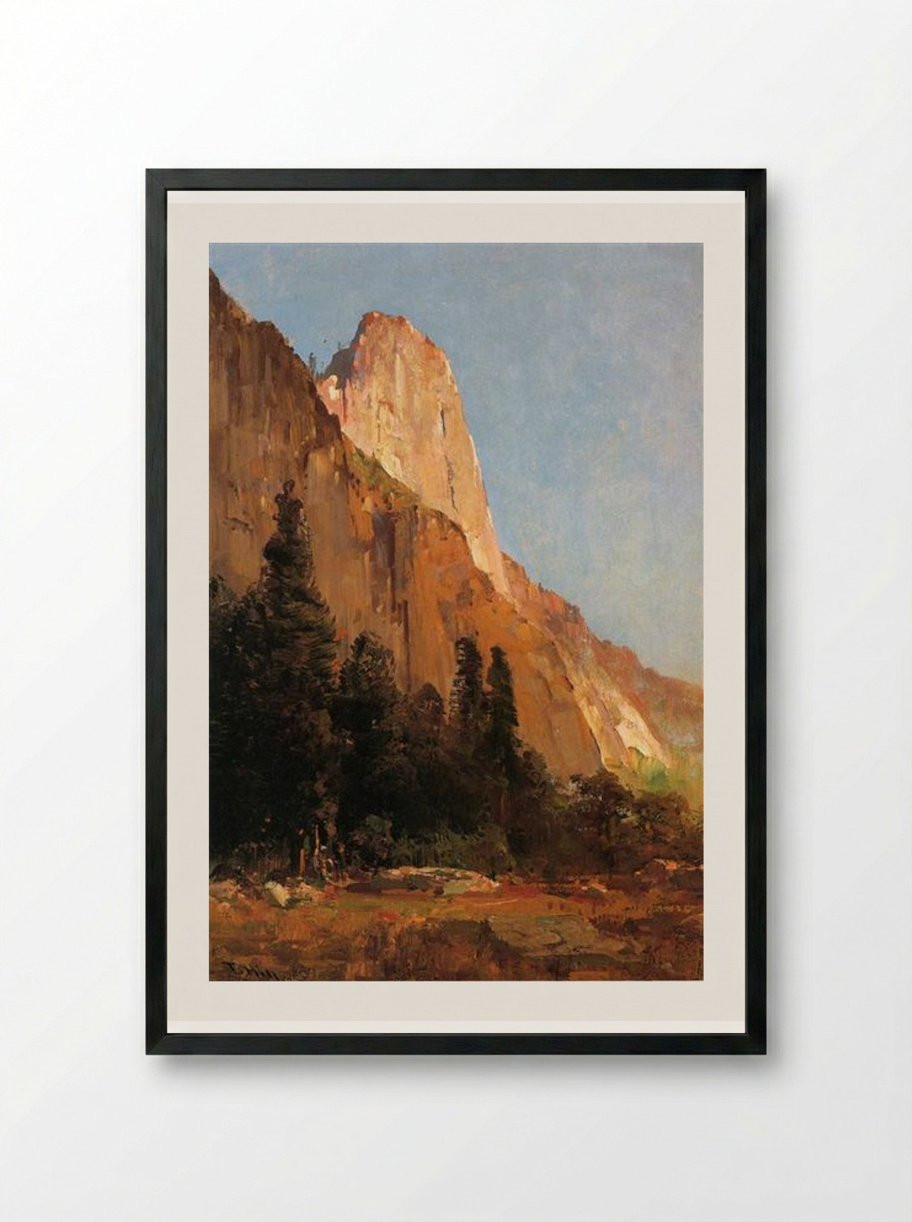 Sentinel Rock, Yosemite - Thomas Hill - Framed Print Black