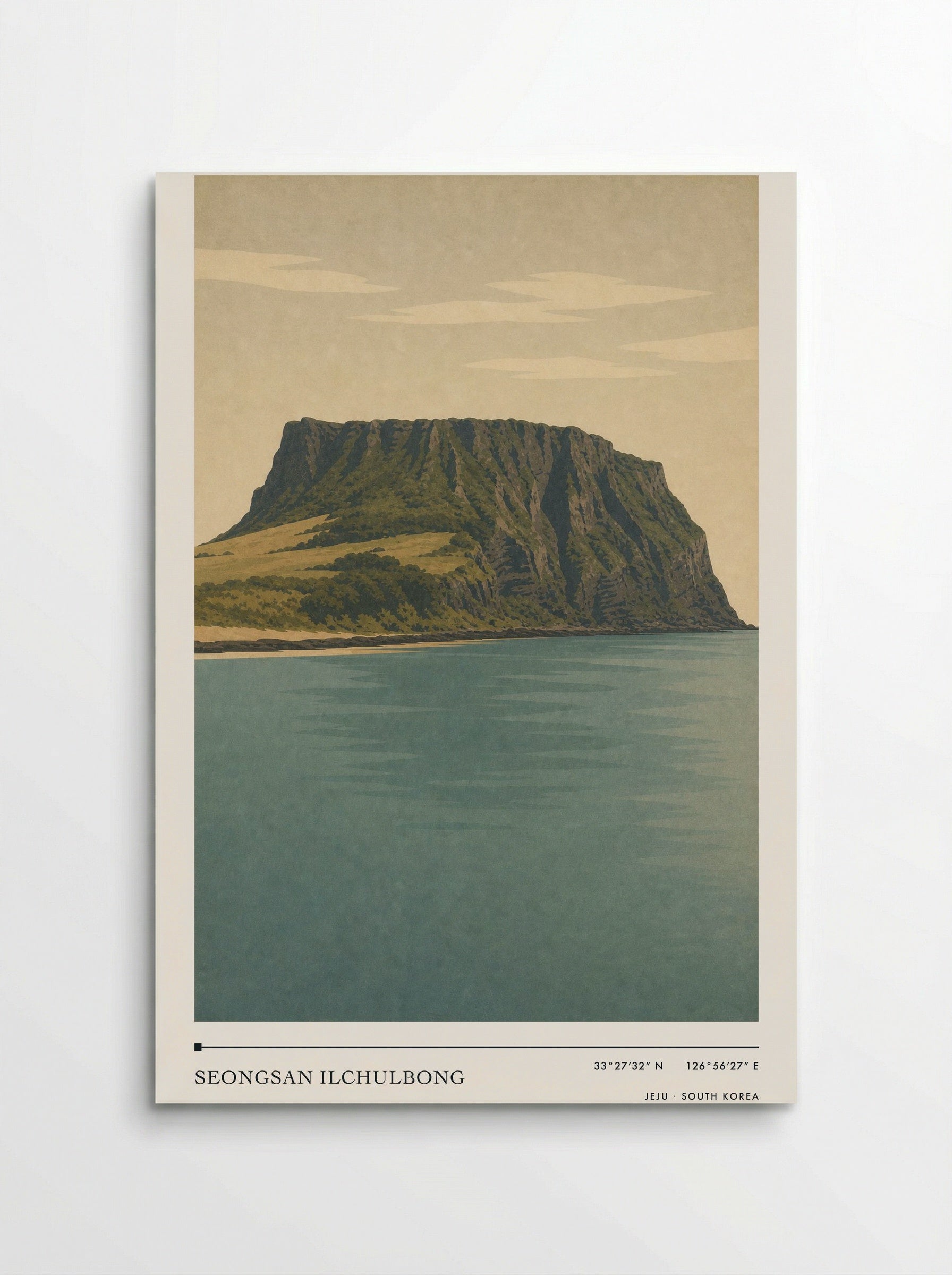 Seongsan Ilchulbong Travel Poster Artwork - Poster