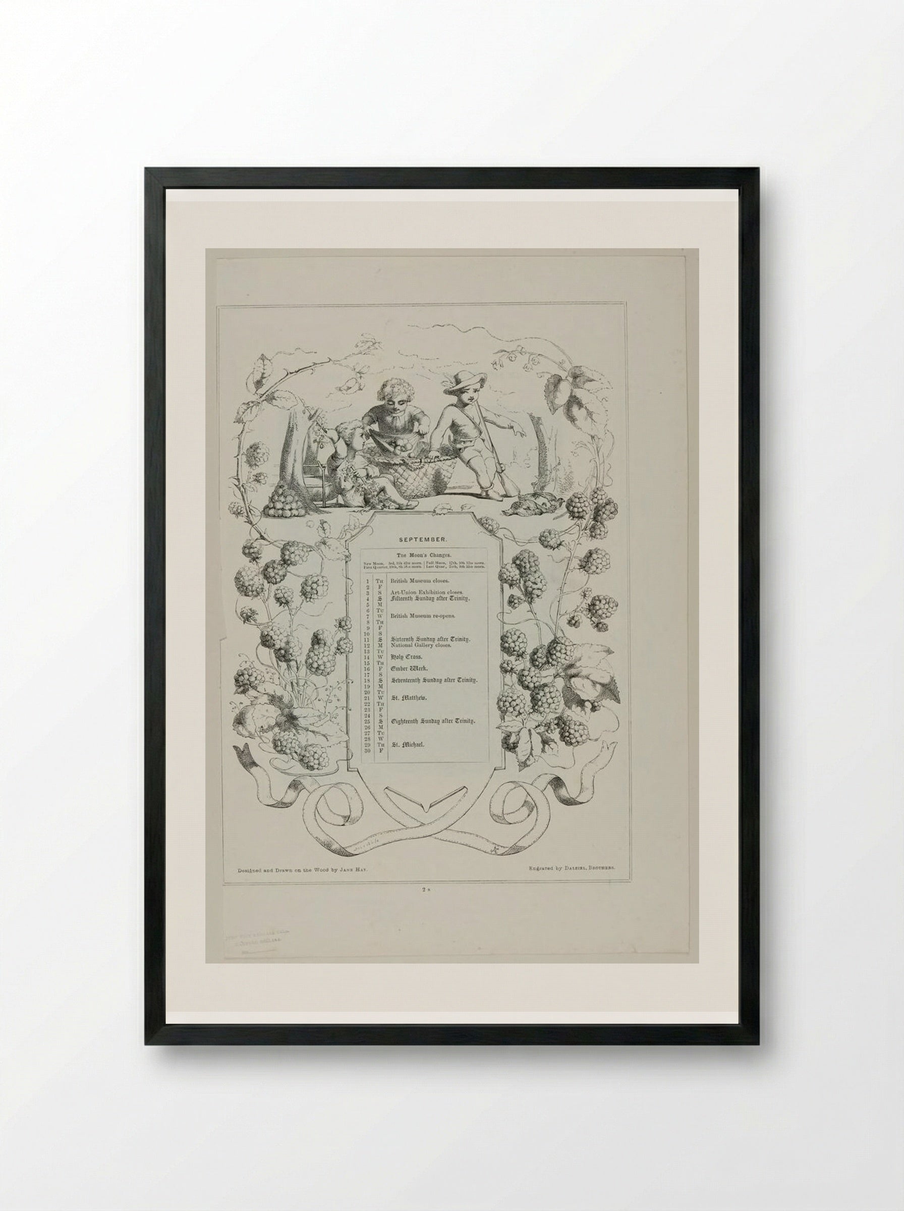 September - Edward Dalziel - Framed Print Black