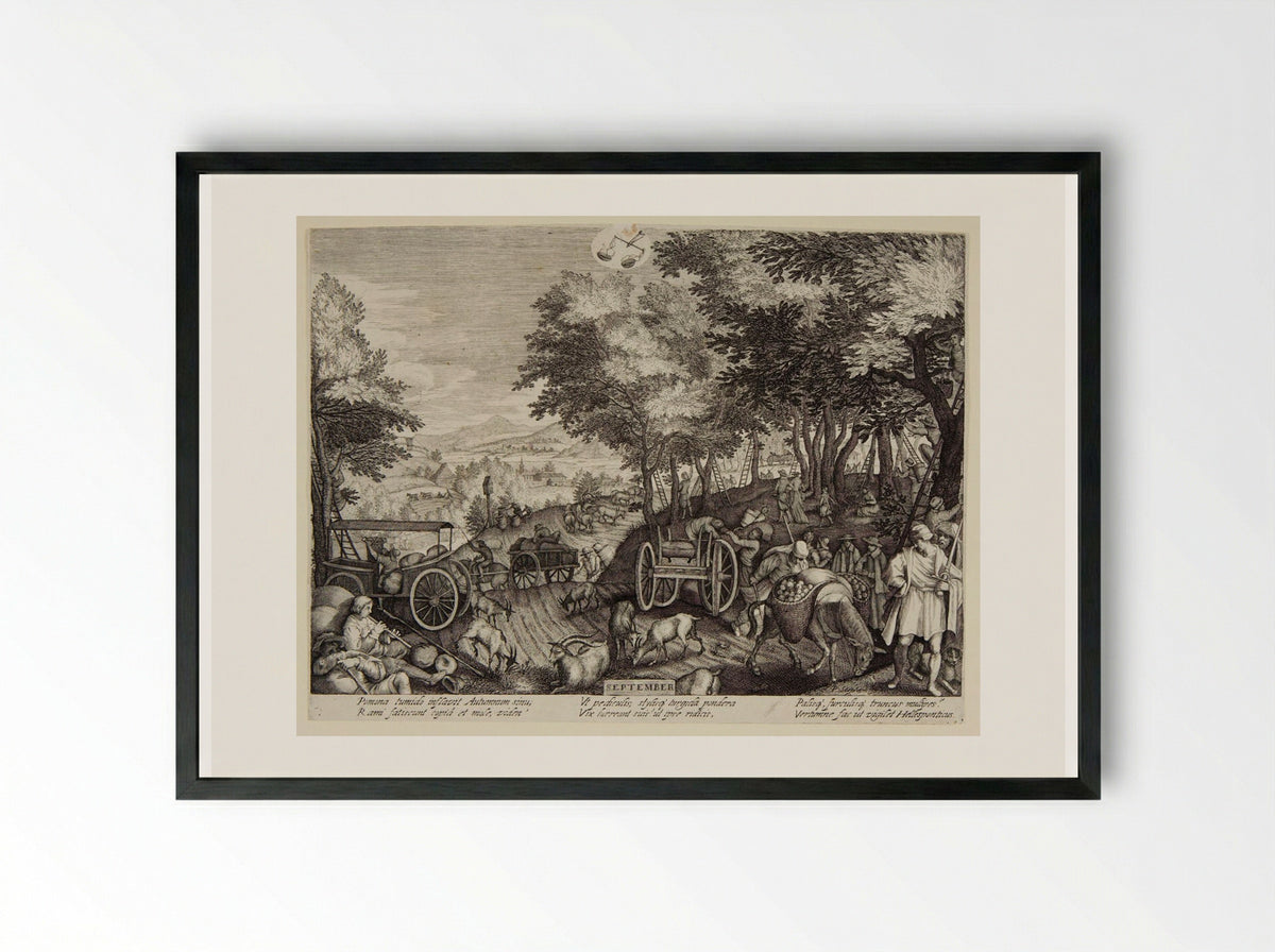 September - Aegidius Sadeler II - Framed Print Black