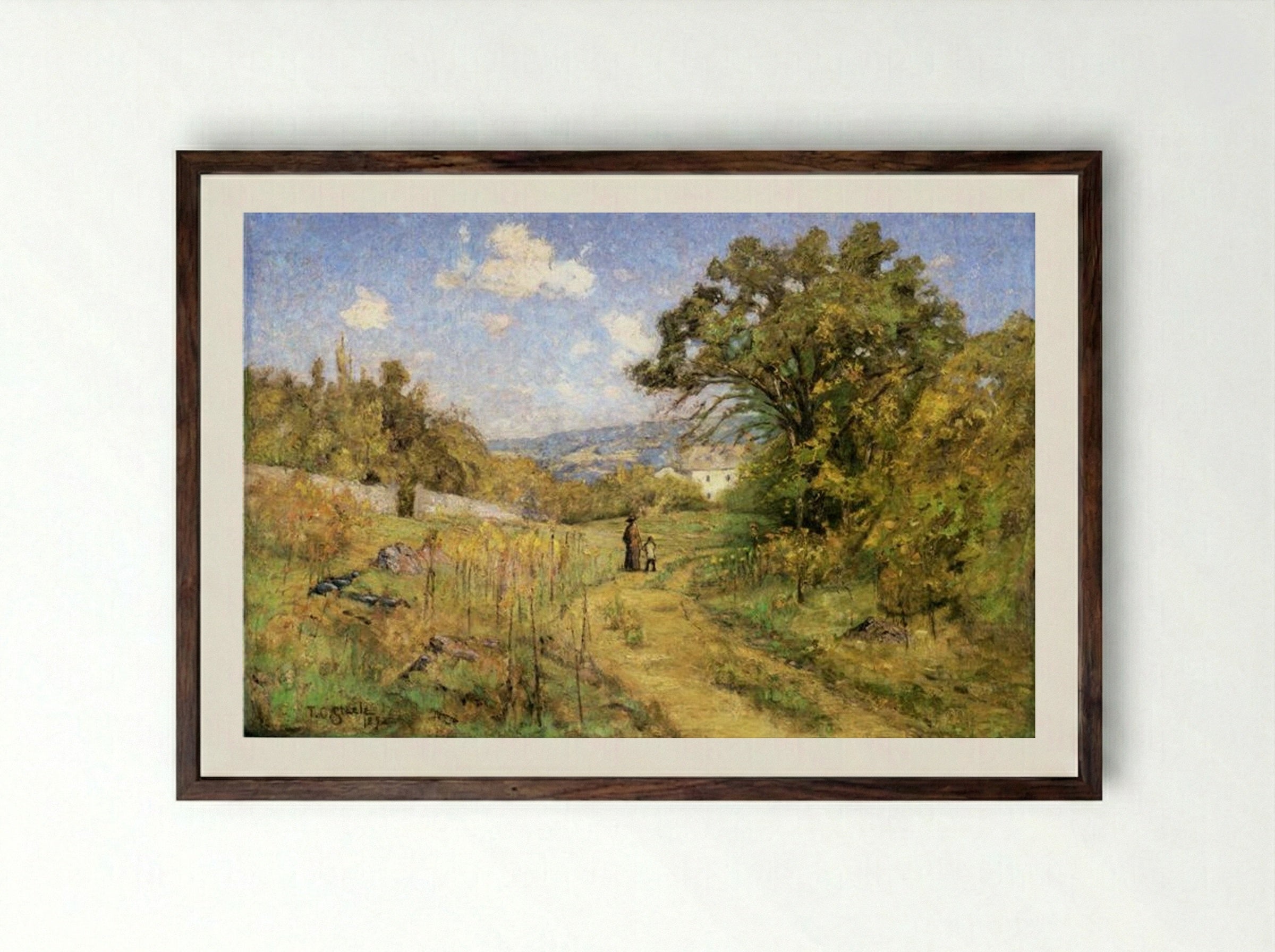 September - T. C. Steele - Framed Print Dark Wood