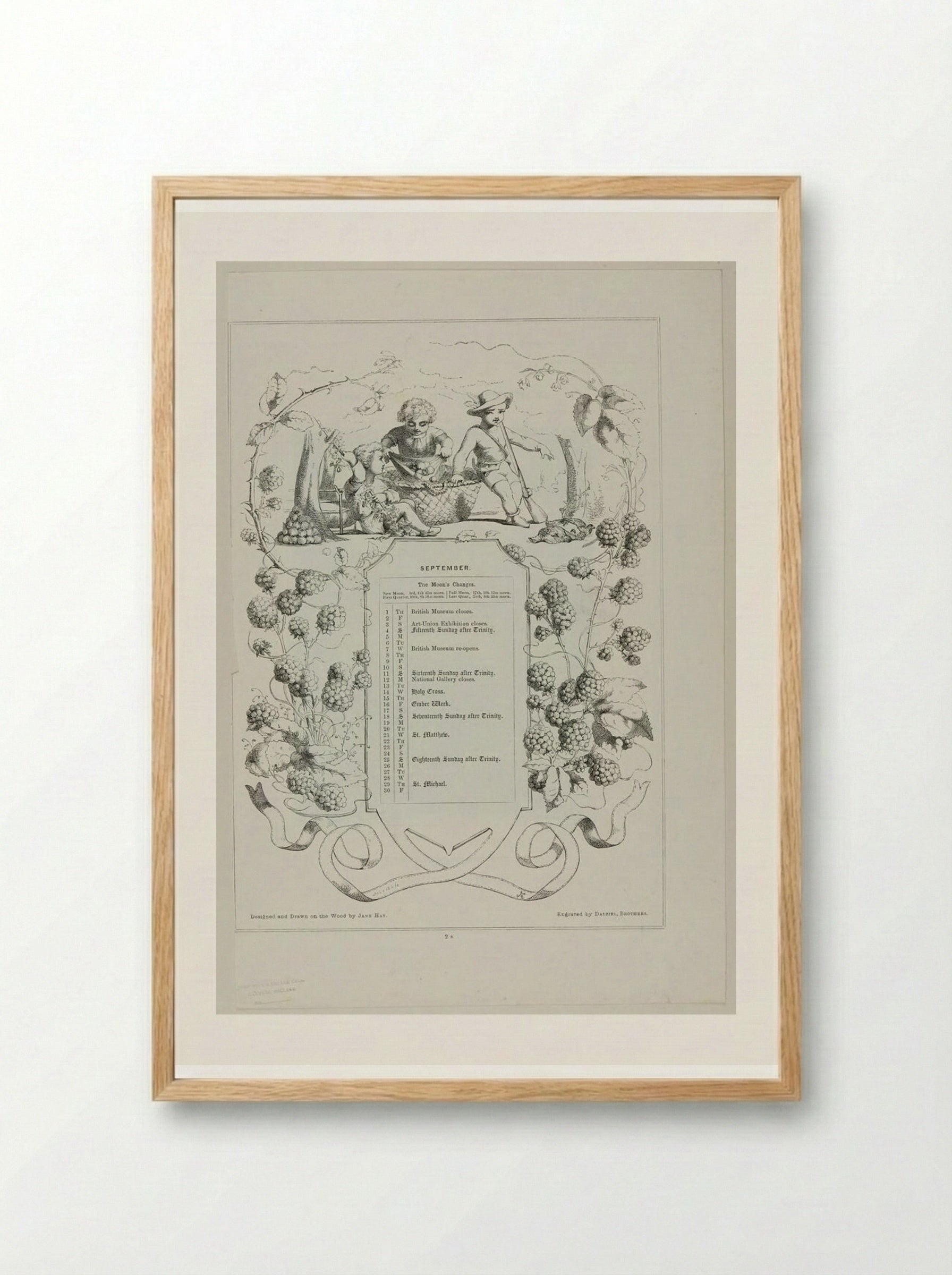September - Edward Dalziel - Framed Print Wood