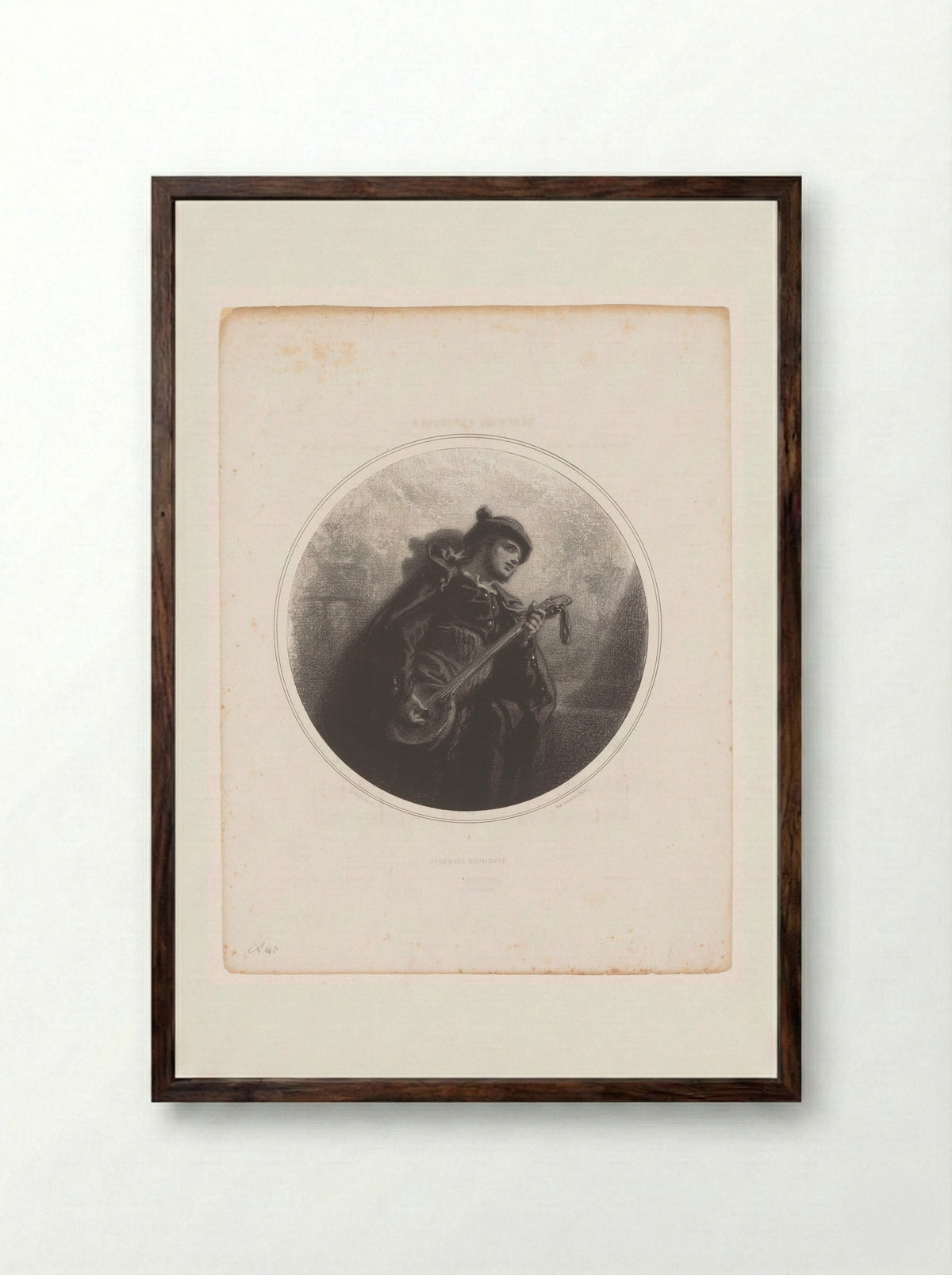 Serenade Espagnole - Achille Martinet - Framed Print Dark Wood