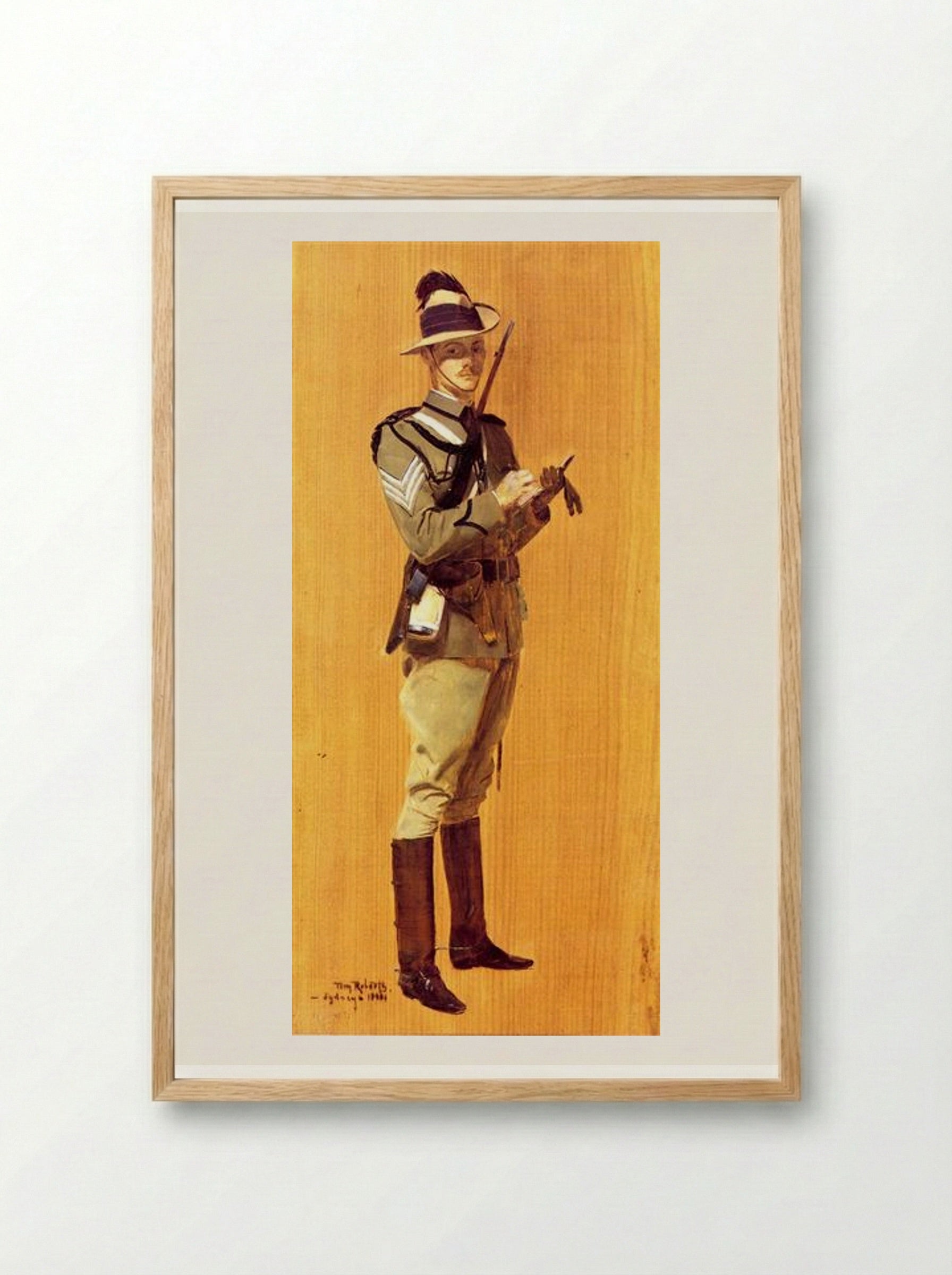 Sergeant R.D. Fraser, Mounted Rifles - Tom Roberts - Framed Print Wood