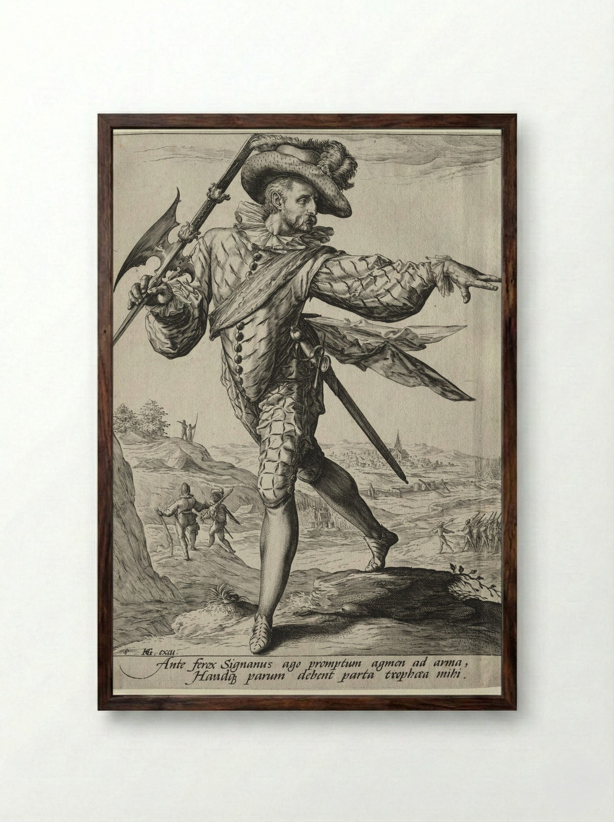 Sergeant - Jacques de Gheyn II - Framed Print Dark Wood