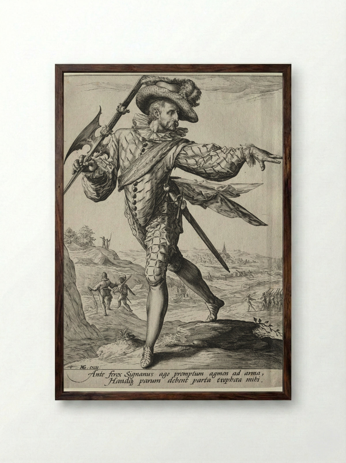 Sergeant - Jacques de Gheyn II - Framed Print Dark Wood