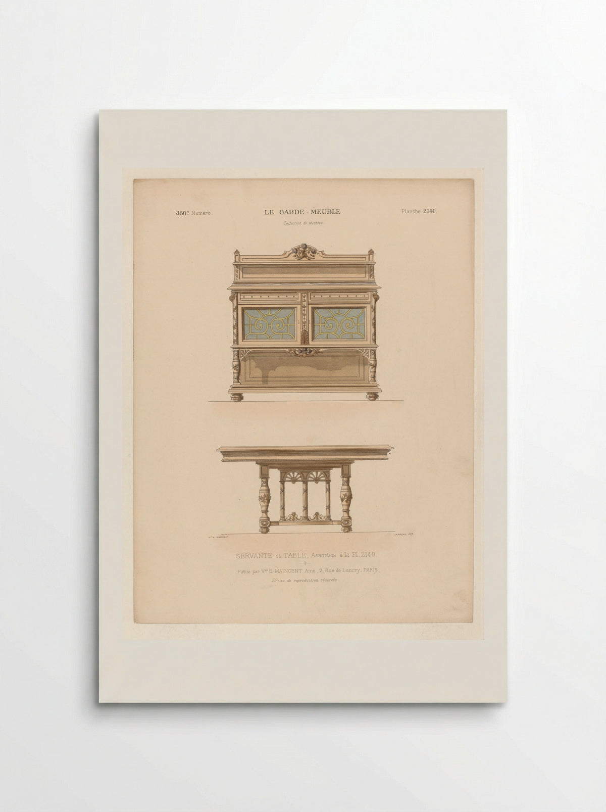 Servante et Table - Monrocq - Poster