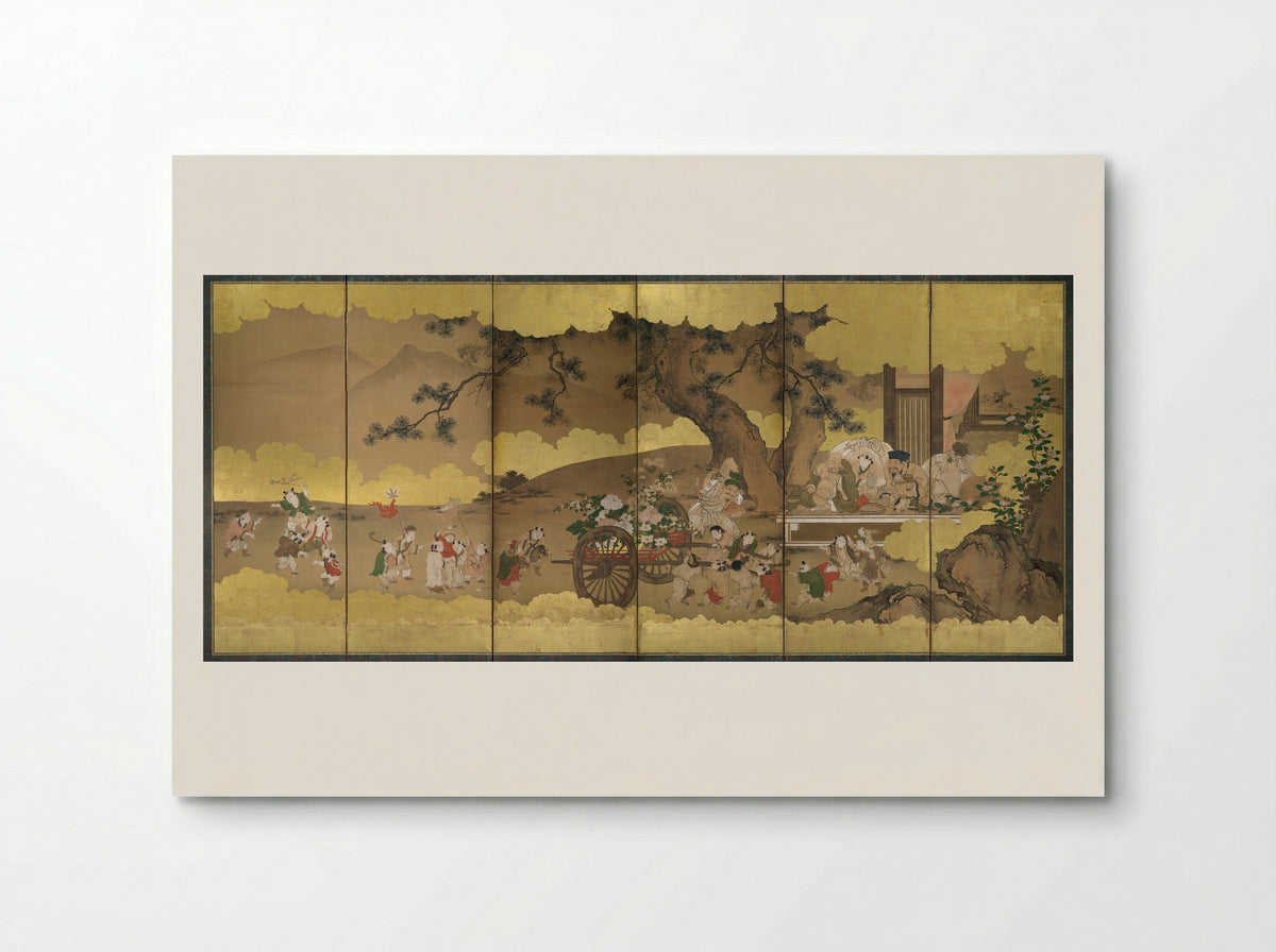 Seven Gods of Good Fortune and Chinese Children - Kano Chikanobu - Poster