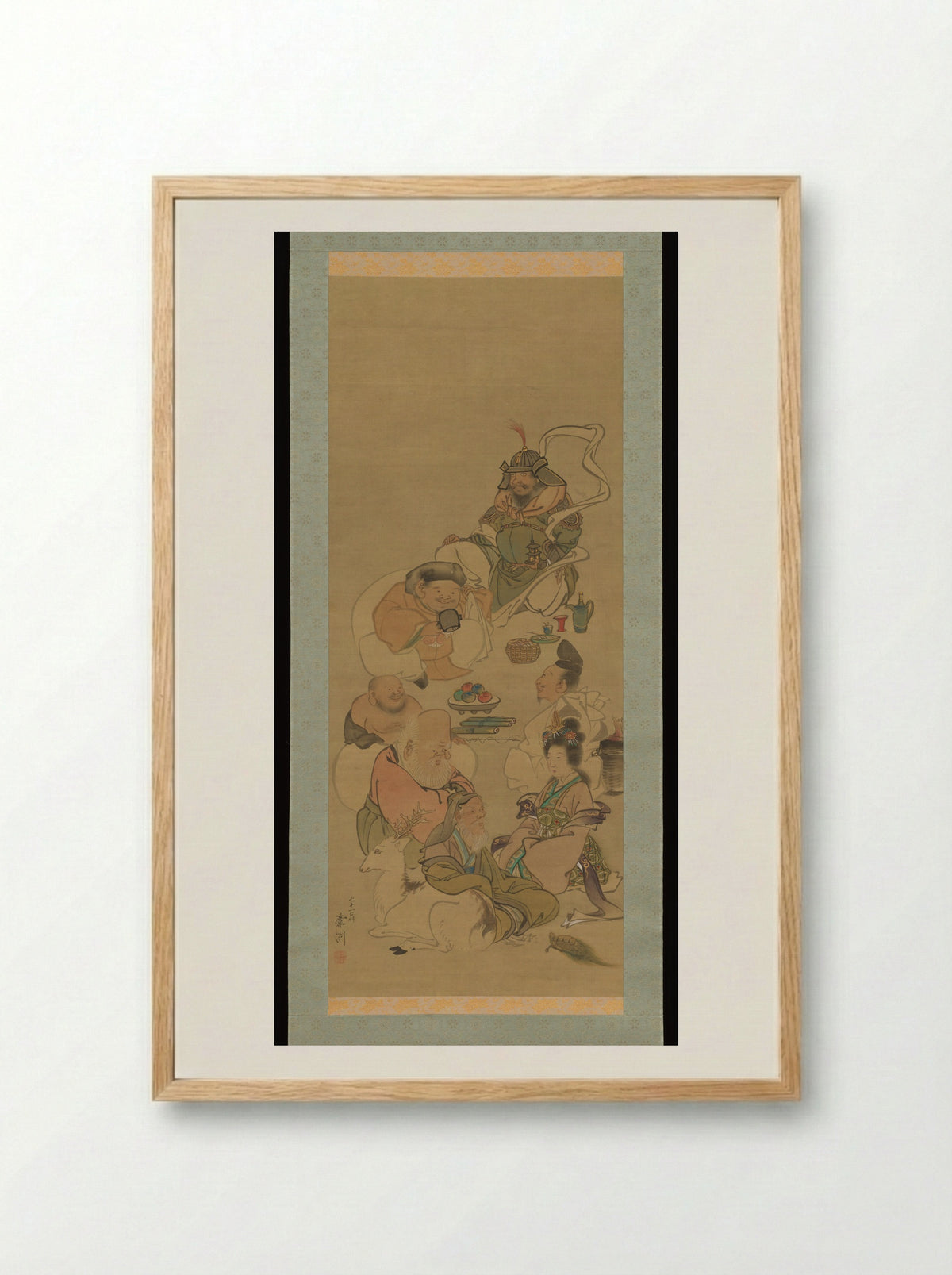 Seven Gods of Good Fortune - Nagasawa Roshū - Framed Print Wood