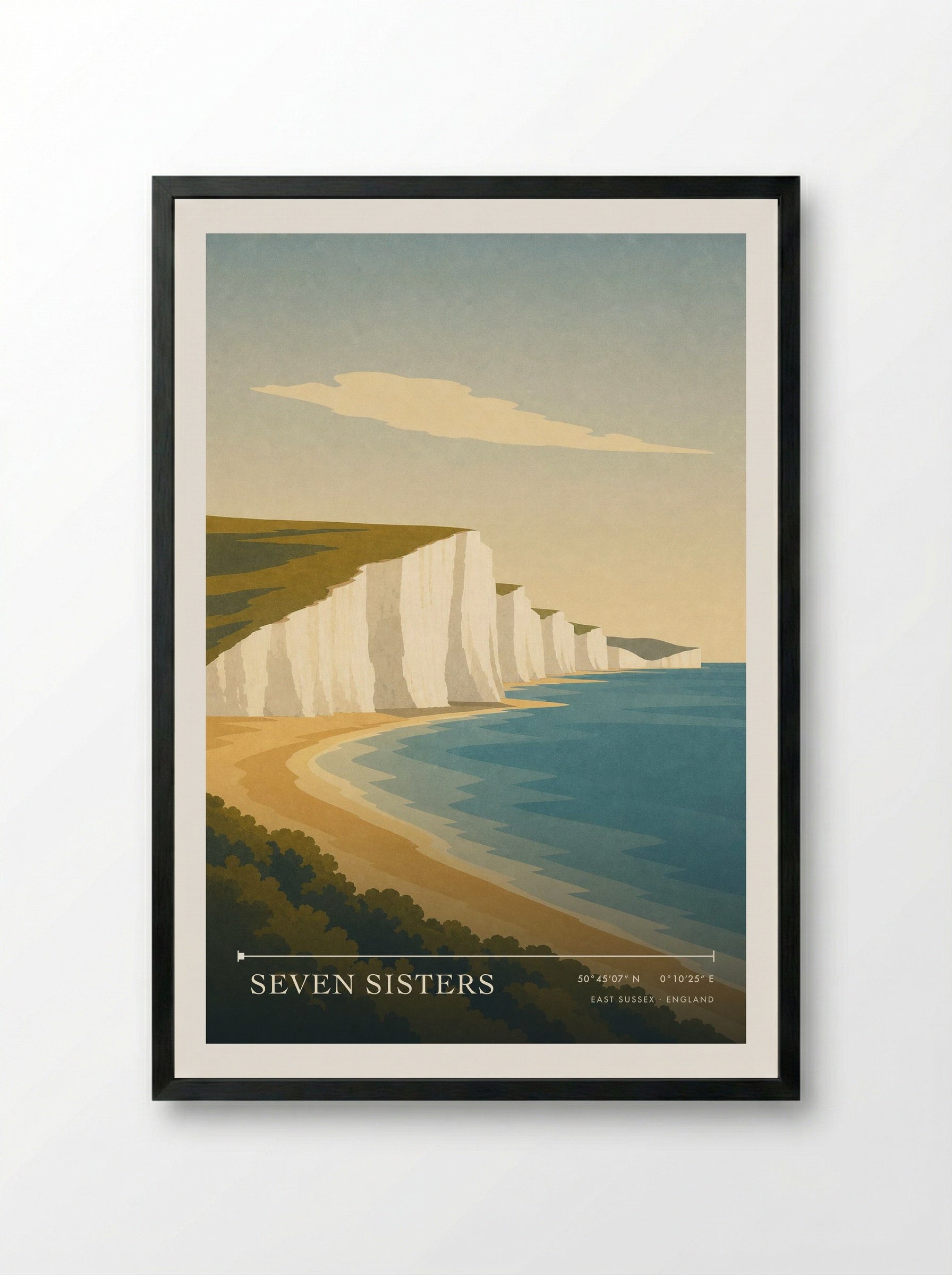 Seven Sisters Travel Poster Artwork - Framed Print Black