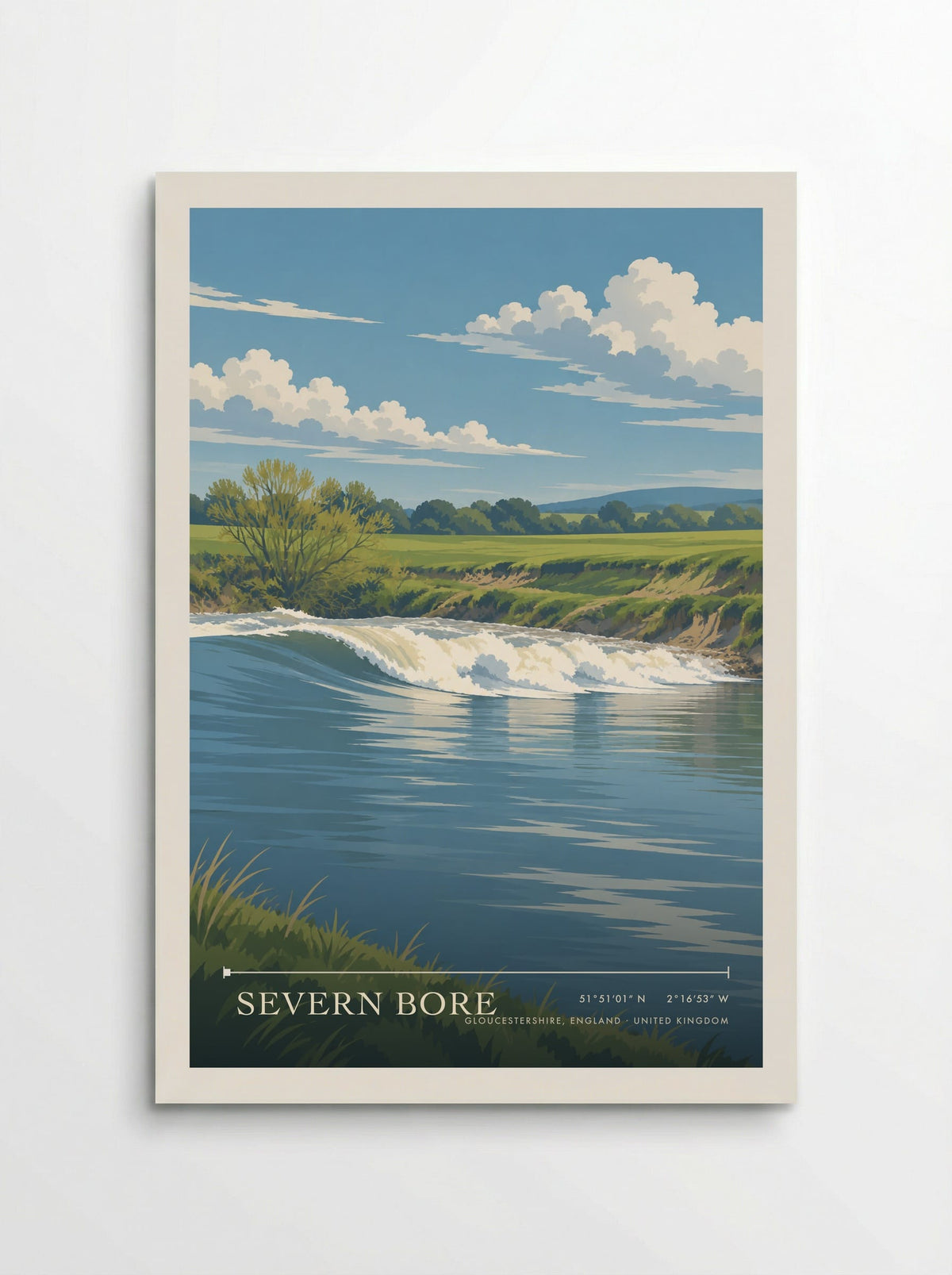 Severn Bore, Gloucestershire, England | Travel Poster - Poster