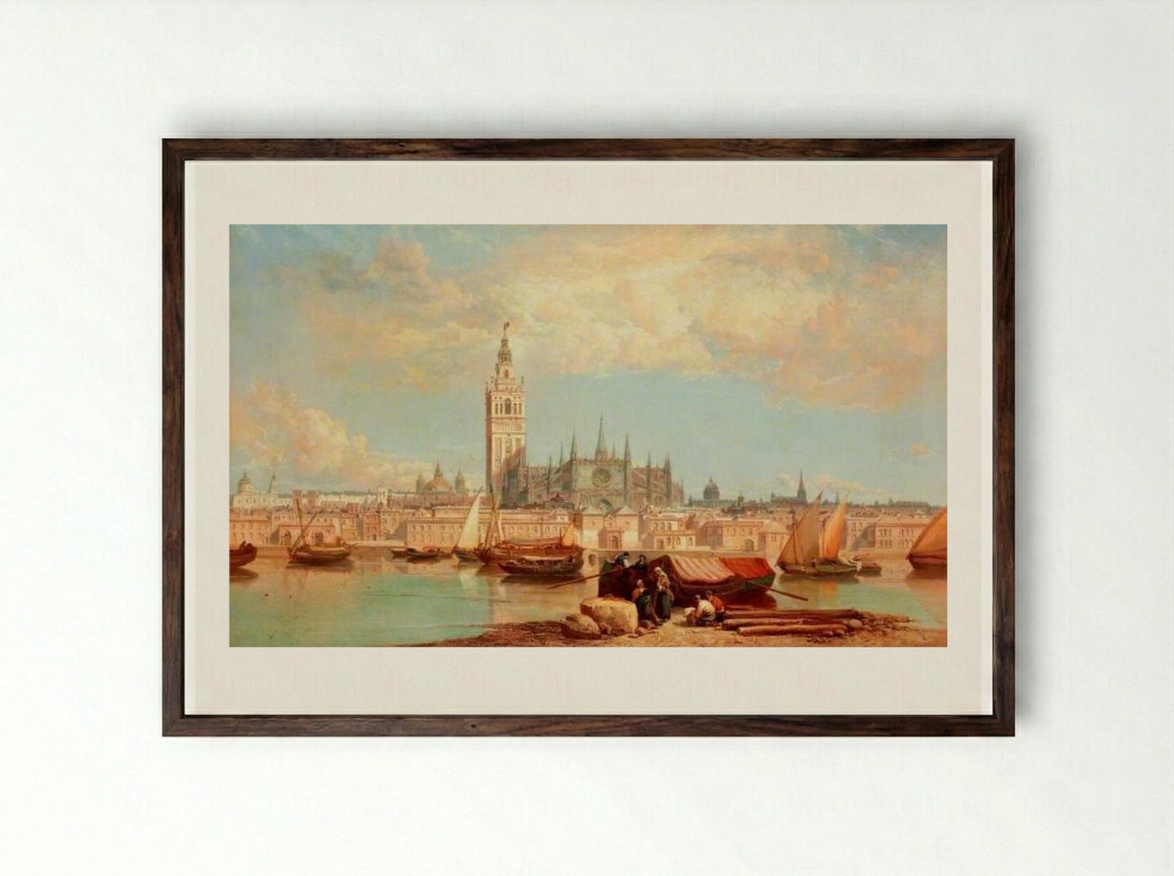 Seville, Spain - James Webb - Framed Print Dark Wood