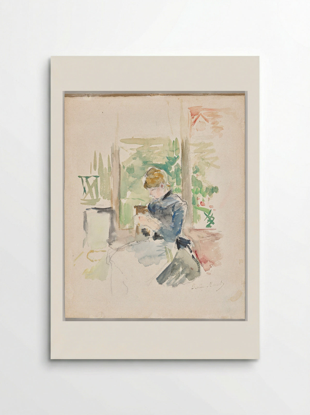 Sewing Near the Window - Berthe Morisot - Poster