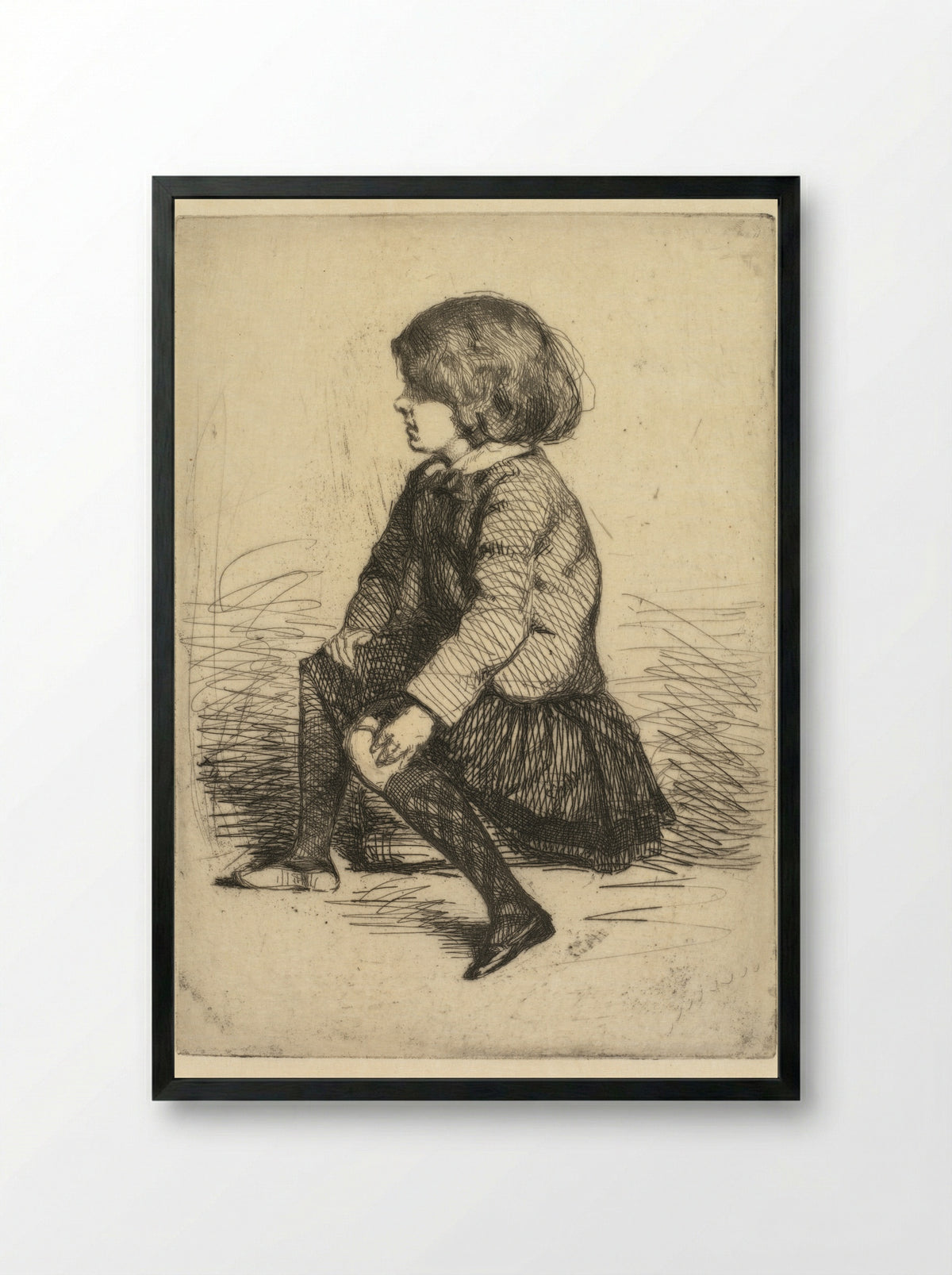 Seymour Haden Jr., Seated - James McNeill Whistler - Framed Print Black