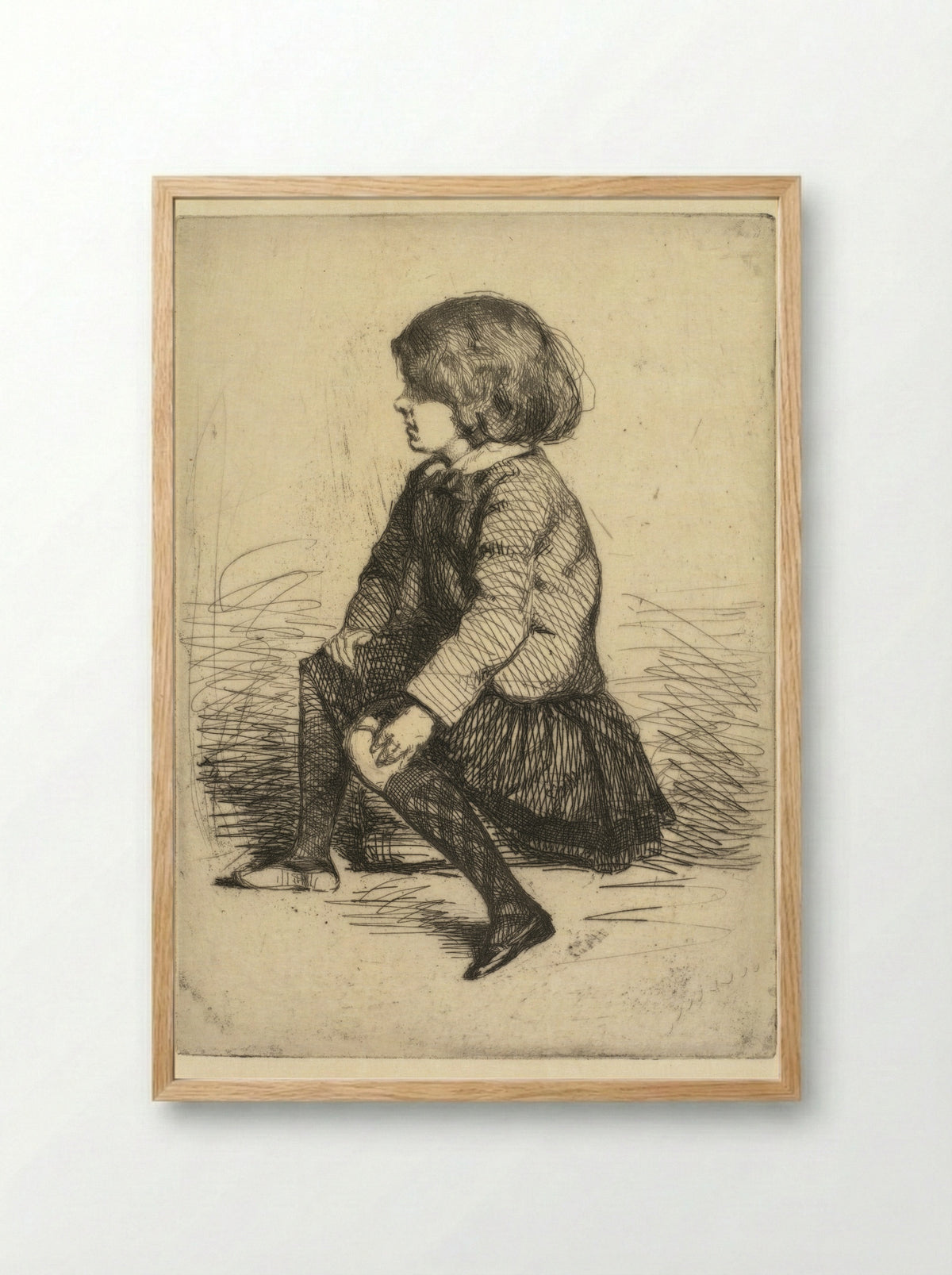 Seymour Haden Jr., Seated - James McNeill Whistler - Framed Print Wood