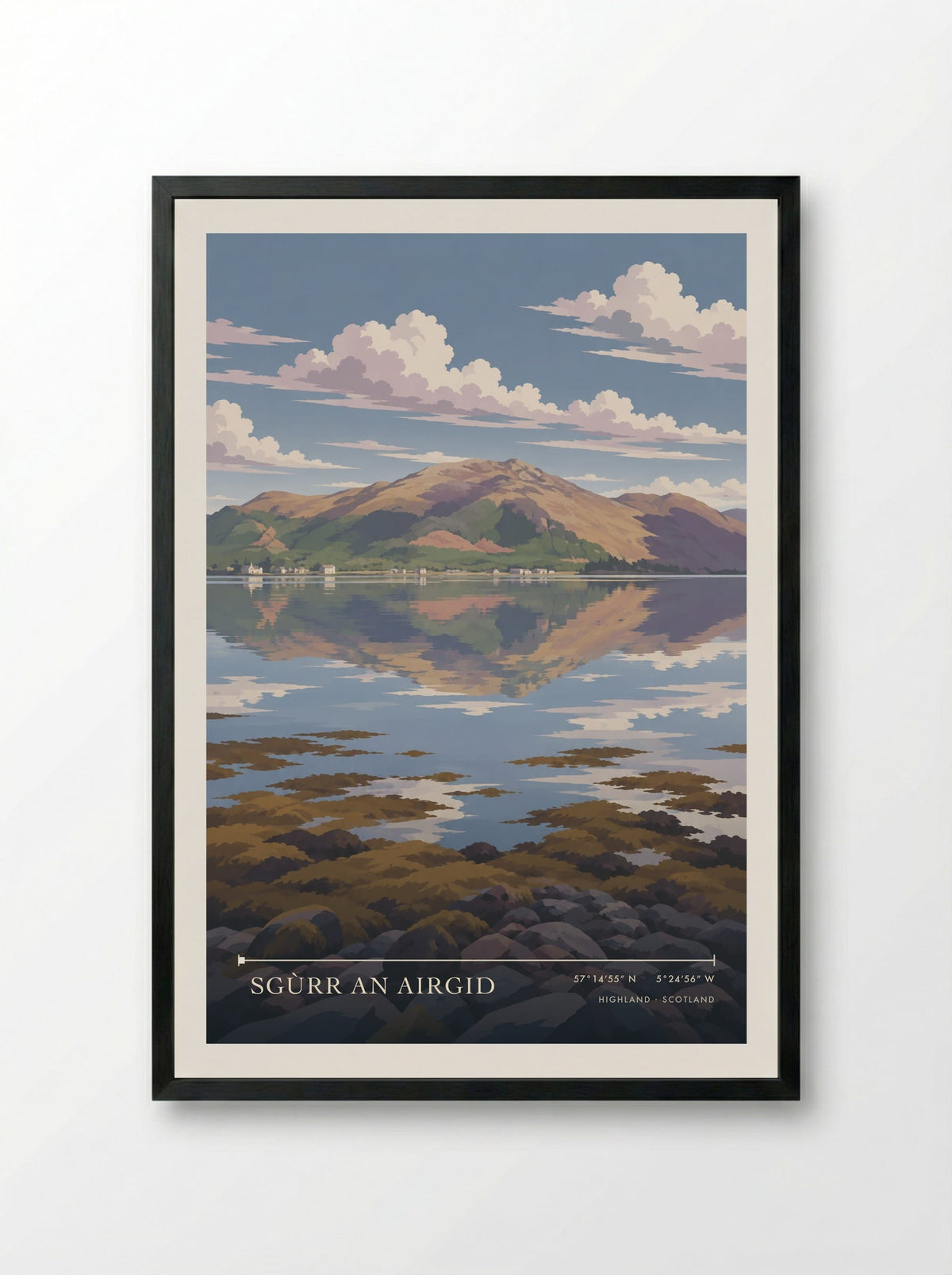 Sgùrr an Airgid, Highland | Travel Poster - Framed Print Black