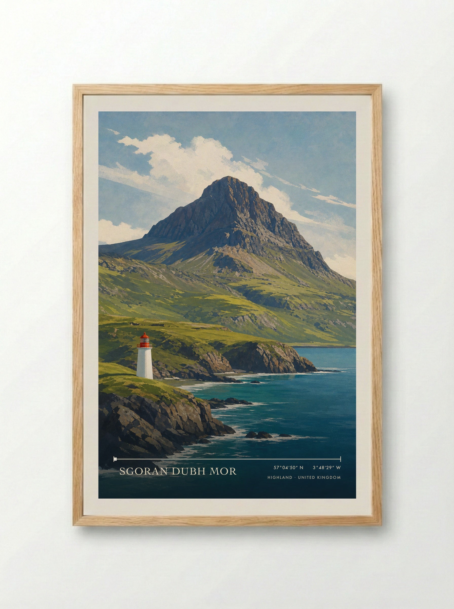Sgoran Dubh Mor Highland United Kingdom Travel Poster - Framed Print Wood
