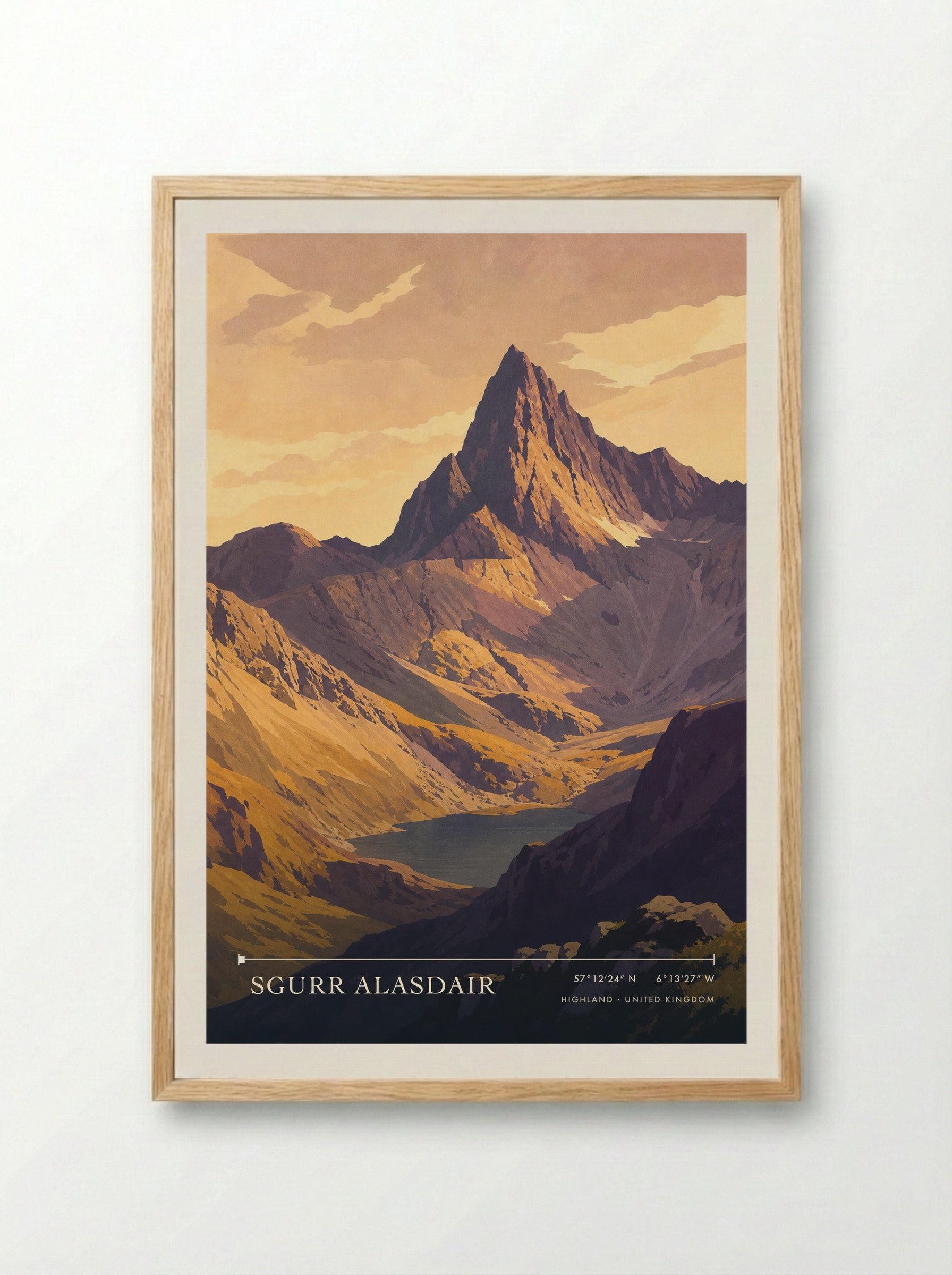 Sgurr Alasdair Highland United Kingdom Travel Poster - Framed Print Wood