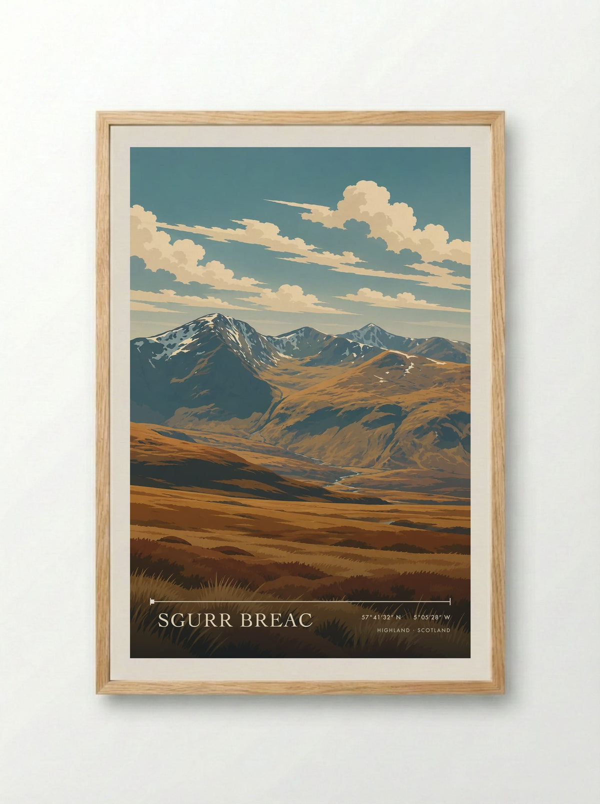 Sgurr Breac, Highland | Travel Poster - Framed Print Wood