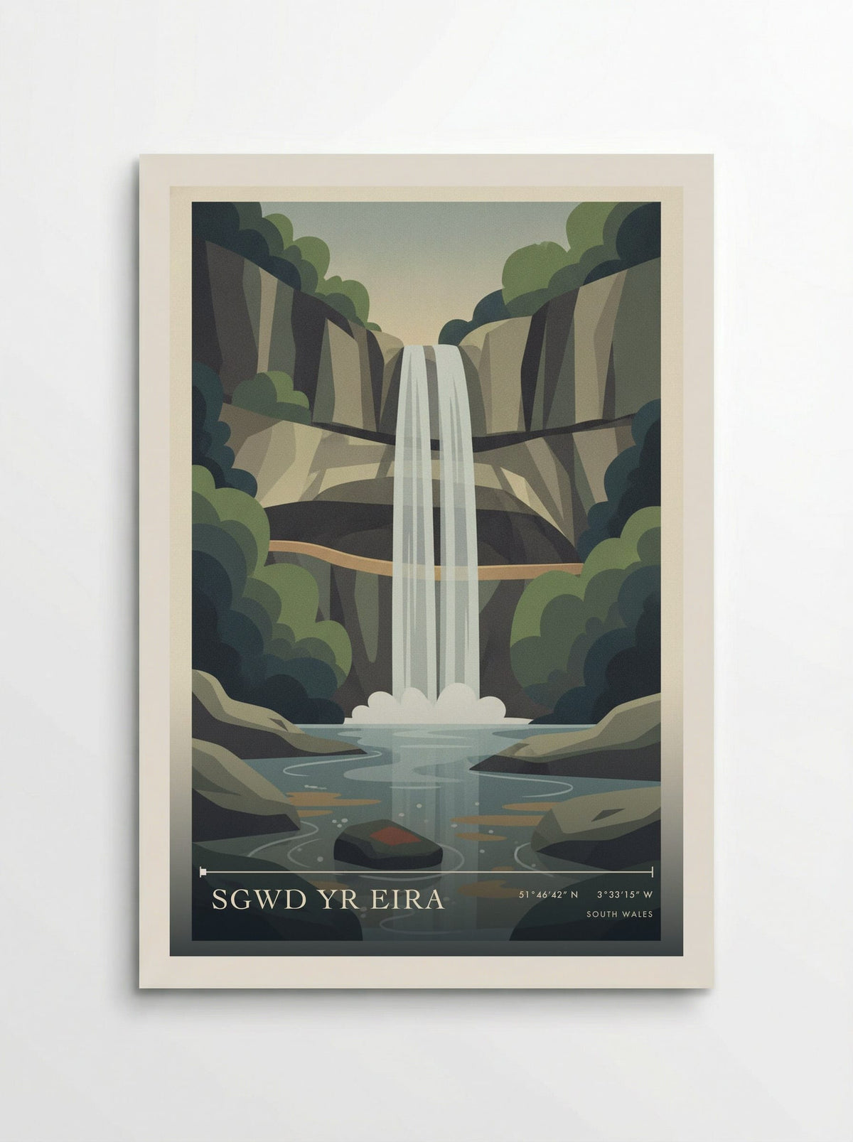 Sgwd Yr Eira South Wales Wales Travel Poster - Poster