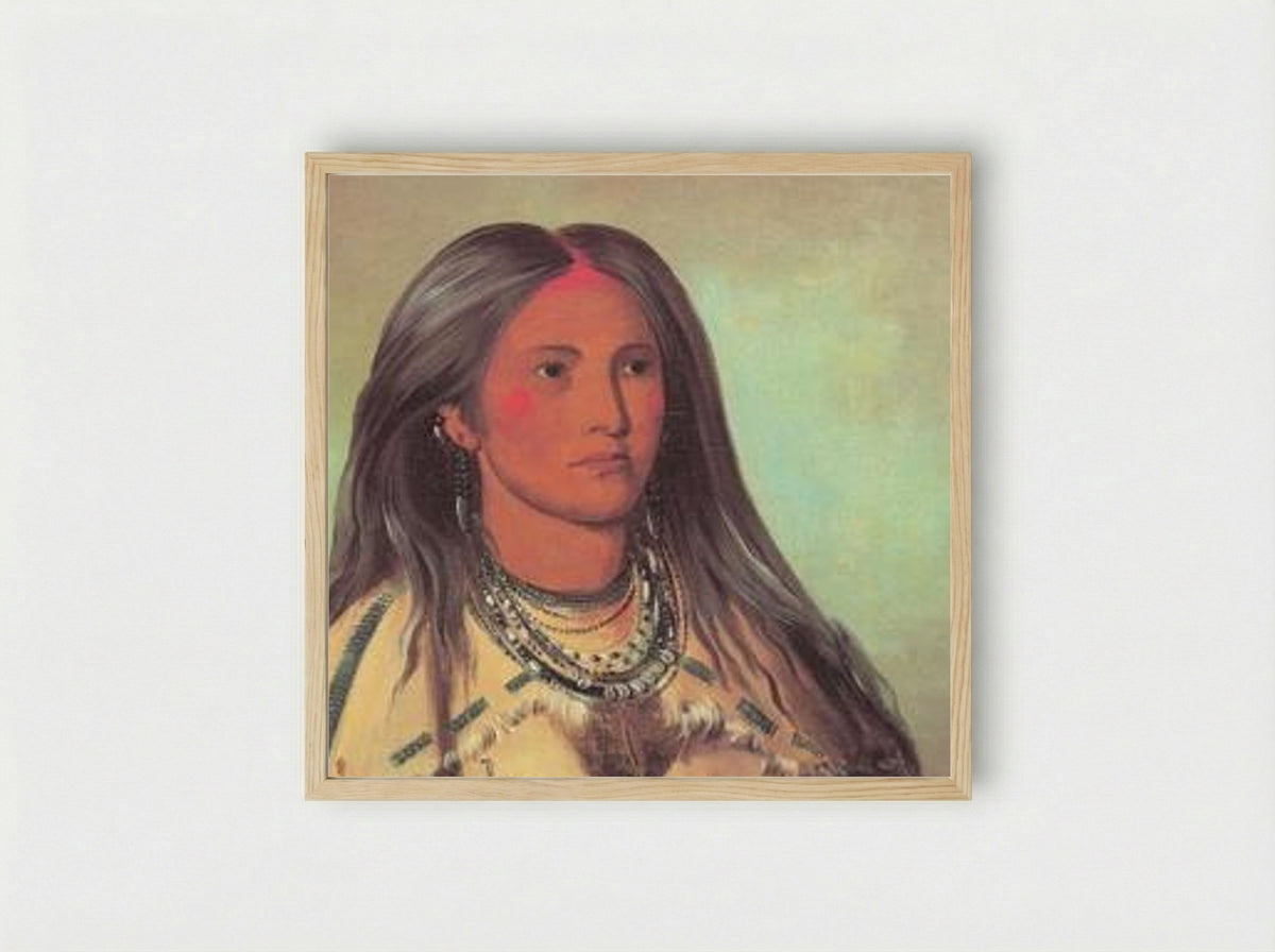 Sha-kó-ka (Mint), a Mandan Girl - George Catlin - Framed Print Wood