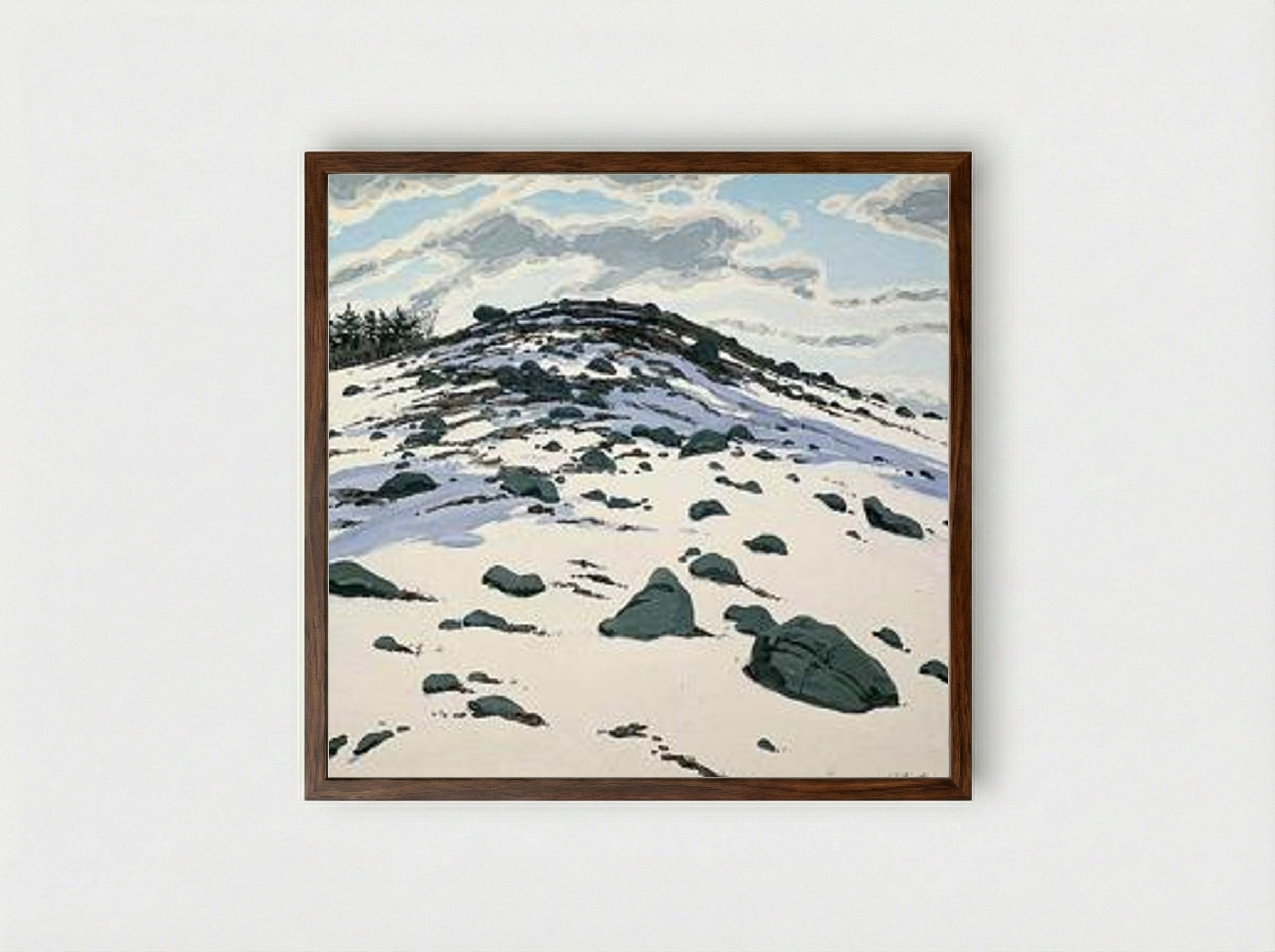 Shadow on Frankfort Barren - Neil Welliver - Framed Print Dark Wood