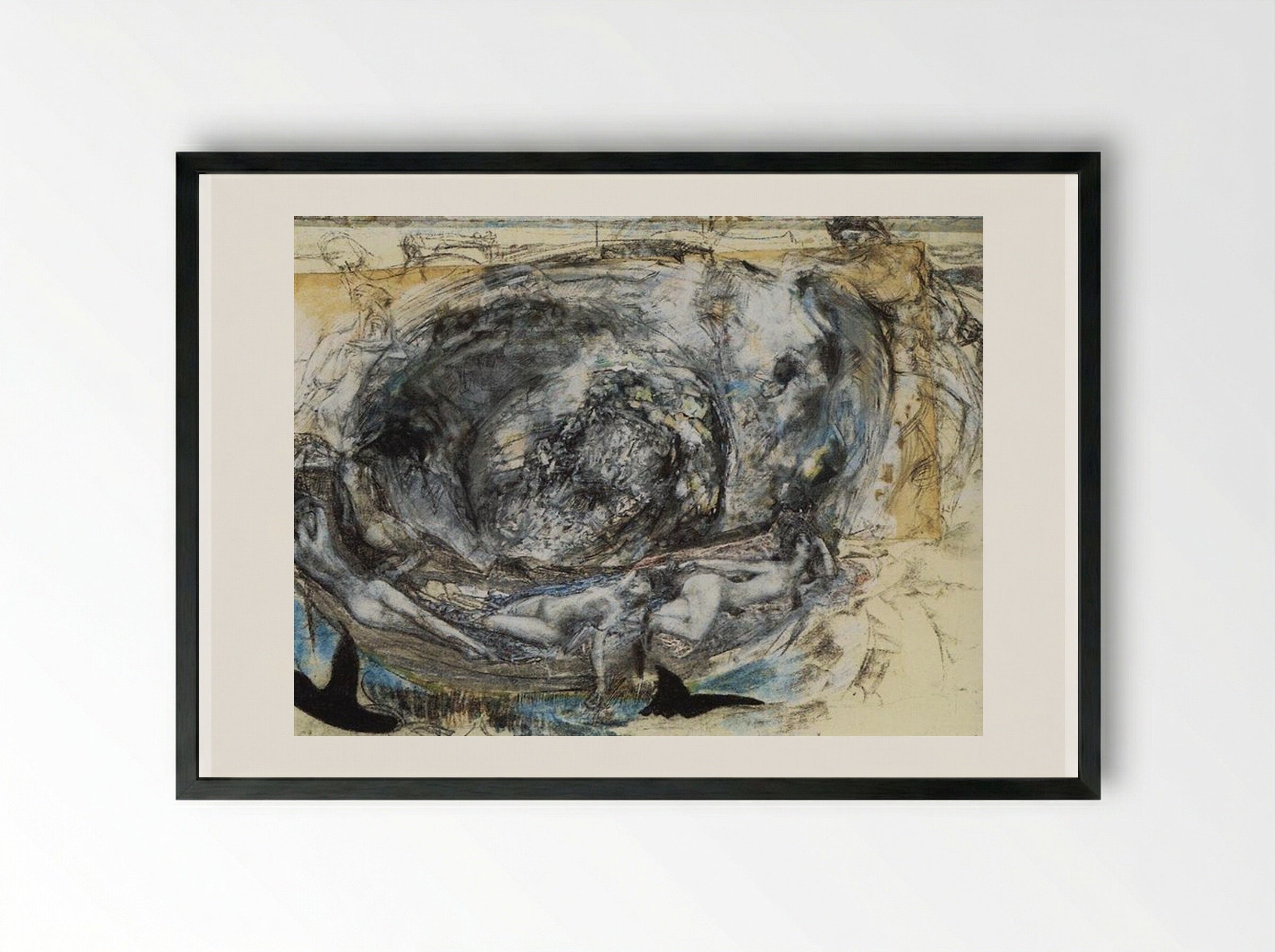 Shadows of the Lagoons and Naiads - Mikhail Vrubel - Framed Print Black