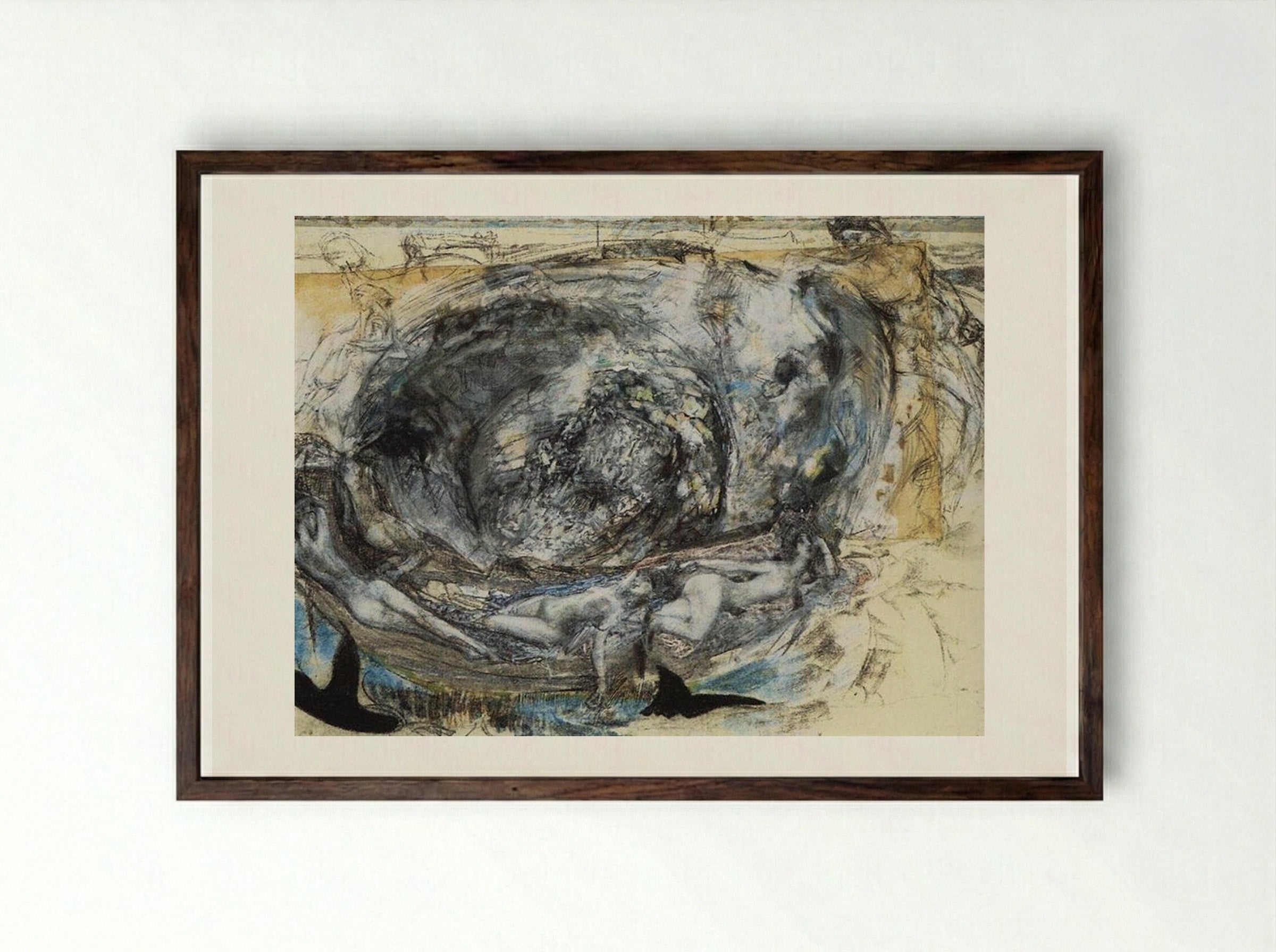 Shadows of the Lagoons and Naiads - Mikhail Vrubel - Framed Print Dark Wood