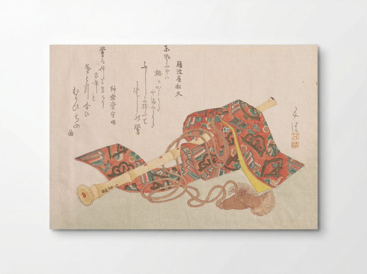 Shakuhachi and Its Cover - Sunayama Gosei - Poster