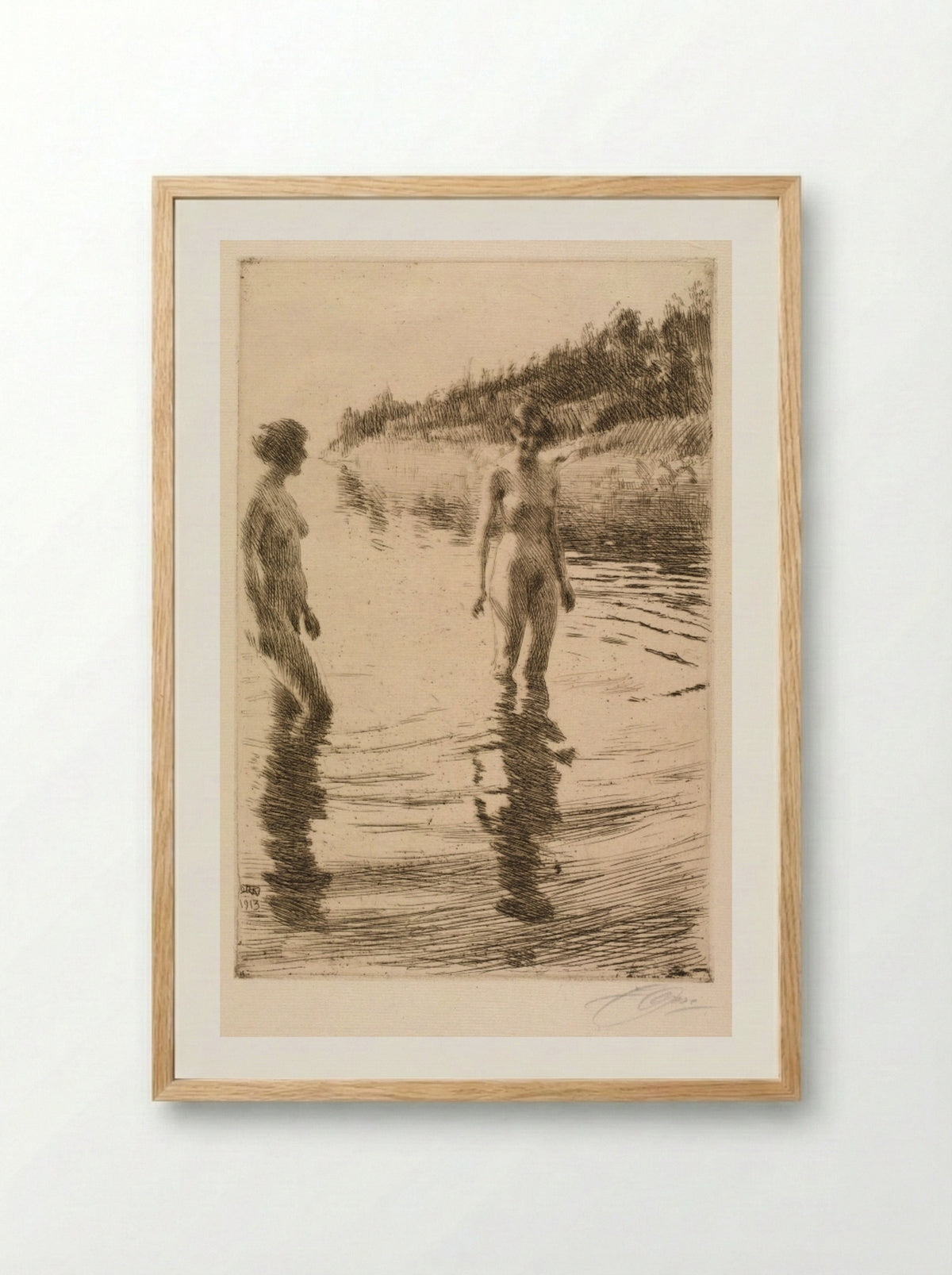 Shallow - Anders Zorn - Framed Print Wood