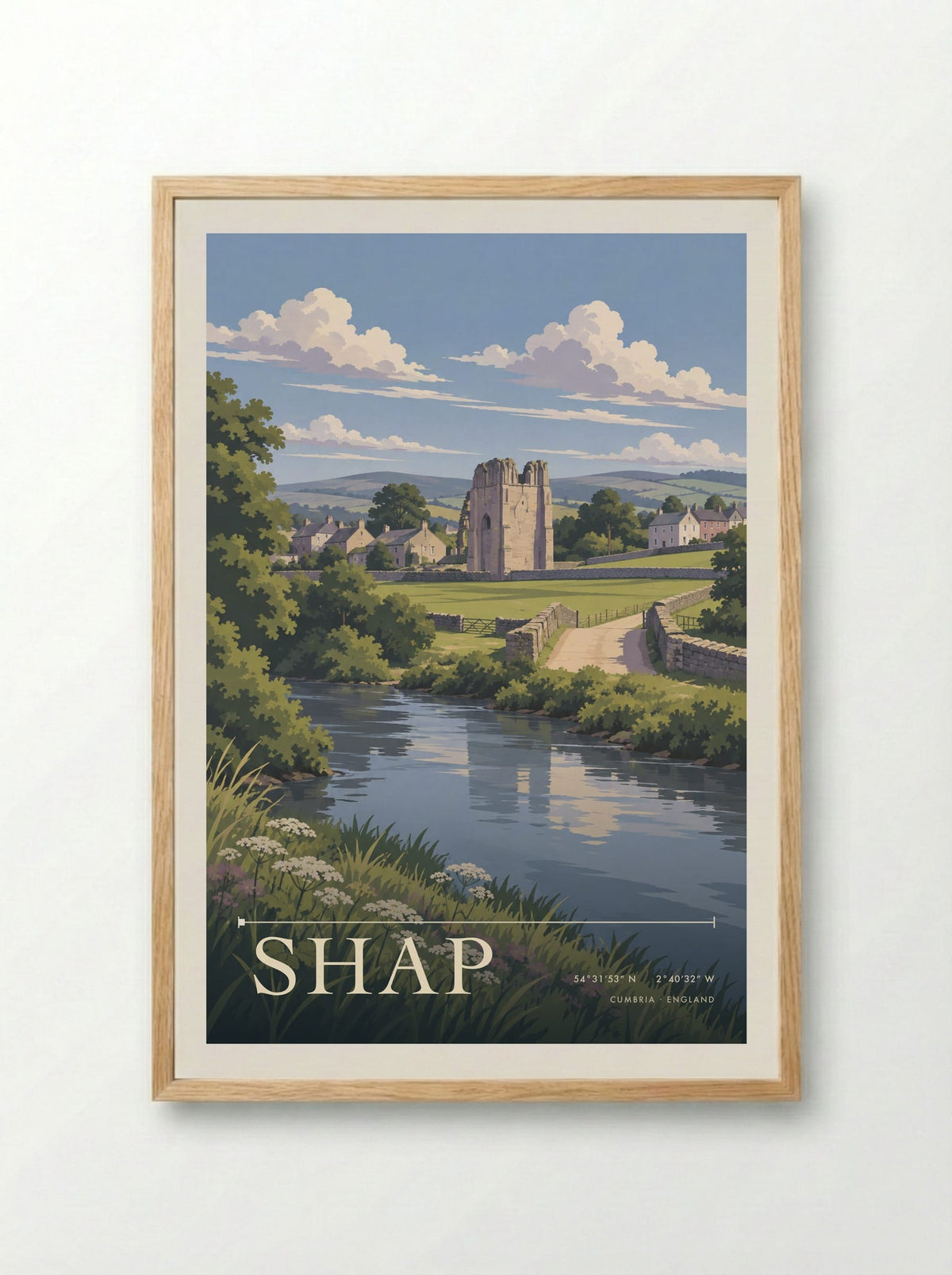 Shap, Cumbria | Travel Poster - Framed Print Wood