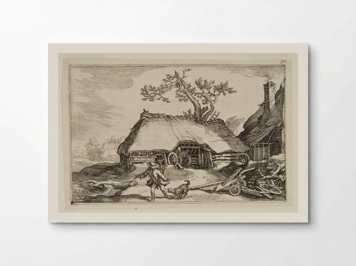 Shed with Wagon Wheels - Boetius Adamsz. Bolswert - Poster