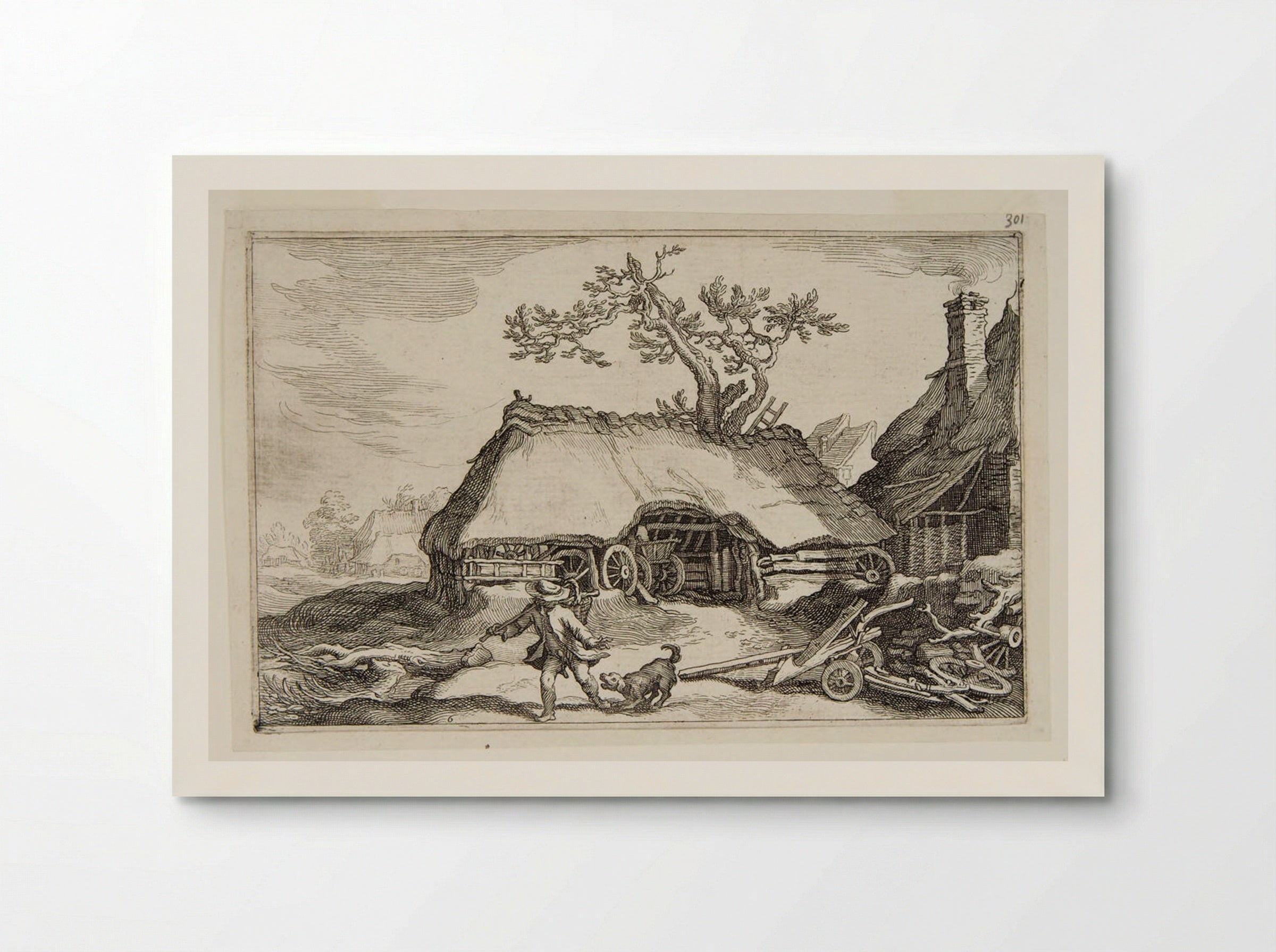Shed with Wagon Wheels - Boetius Adamsz. Bolswert - Poster