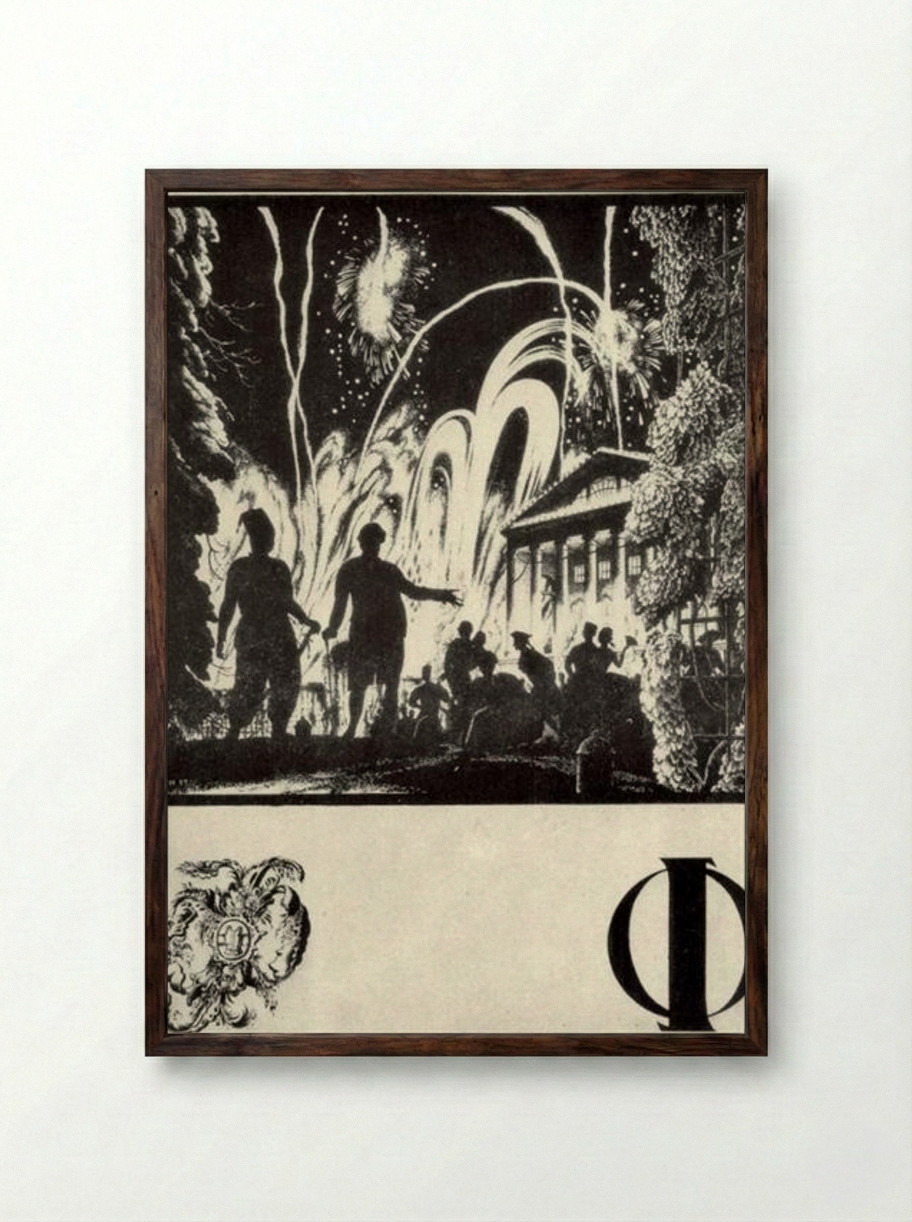 Sheet 'F' from the Ukrainian Alphabet - Heorhiy Narbut - Framed Print Dark Wood