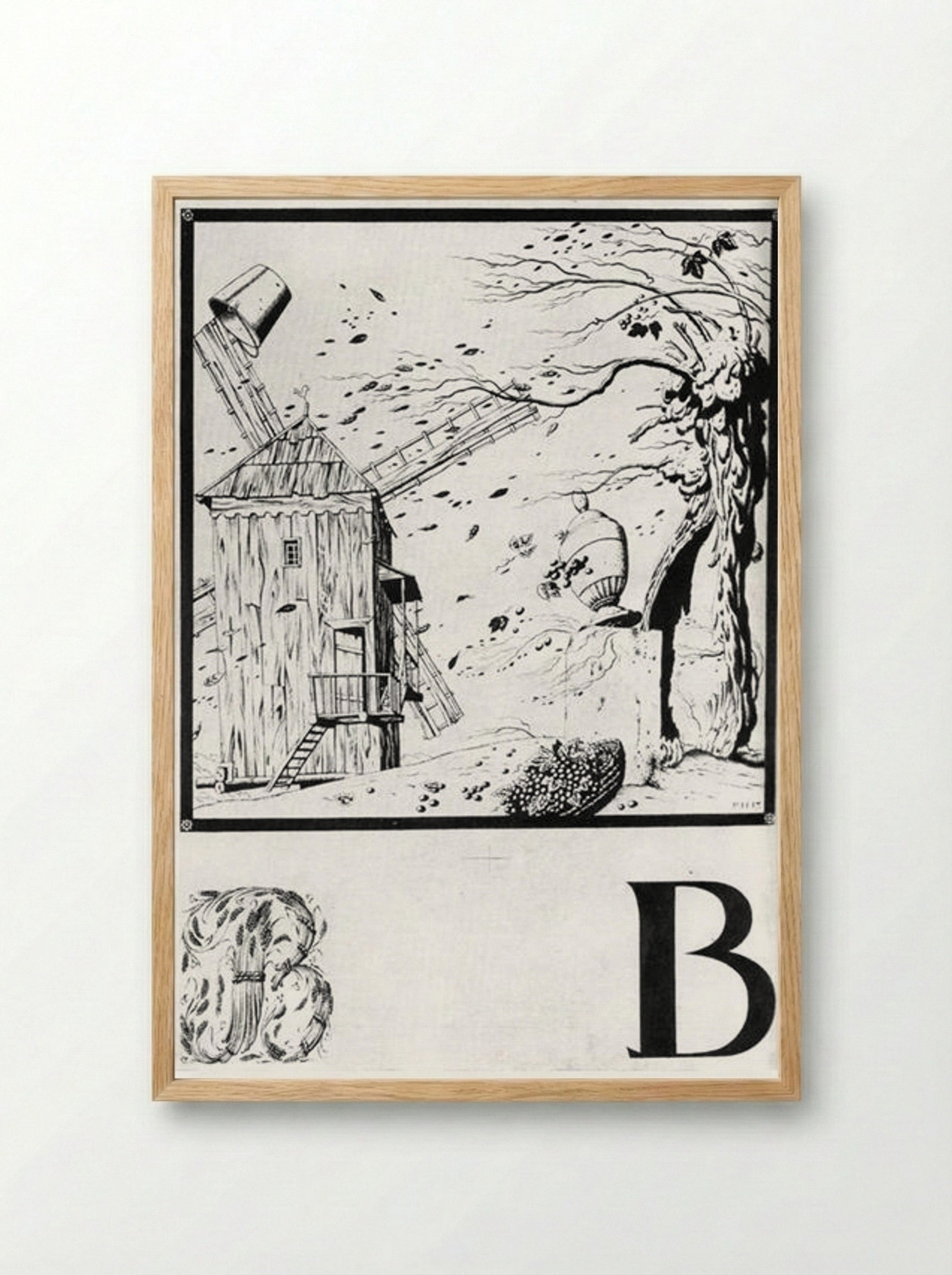 Sheet 'V' from the Ukrainian Alphabet - Heorhiy Narbut - Framed Print Wood