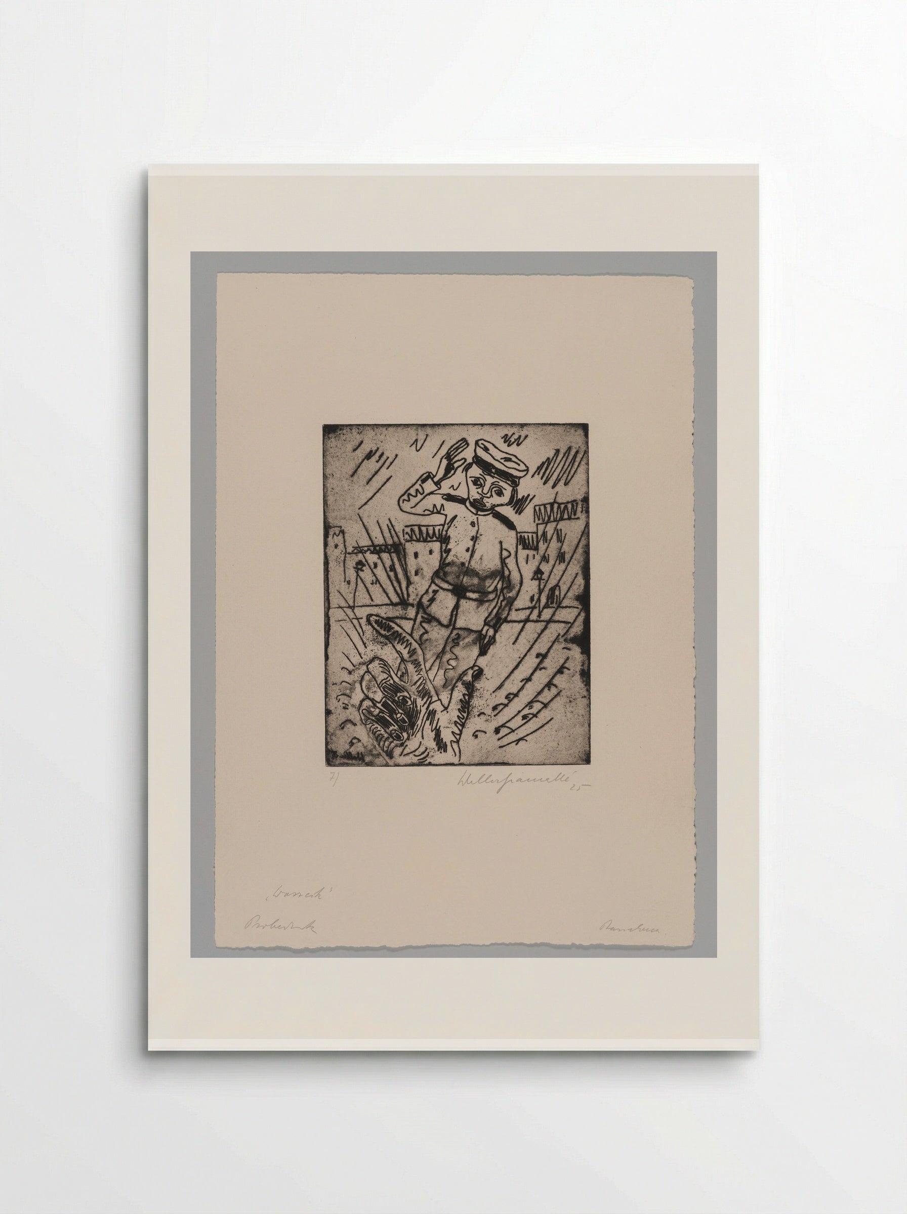Sheet VII, Wozzeck in the Street, the Captain's Hand Beckons Him - Walter Gramatté - Poster