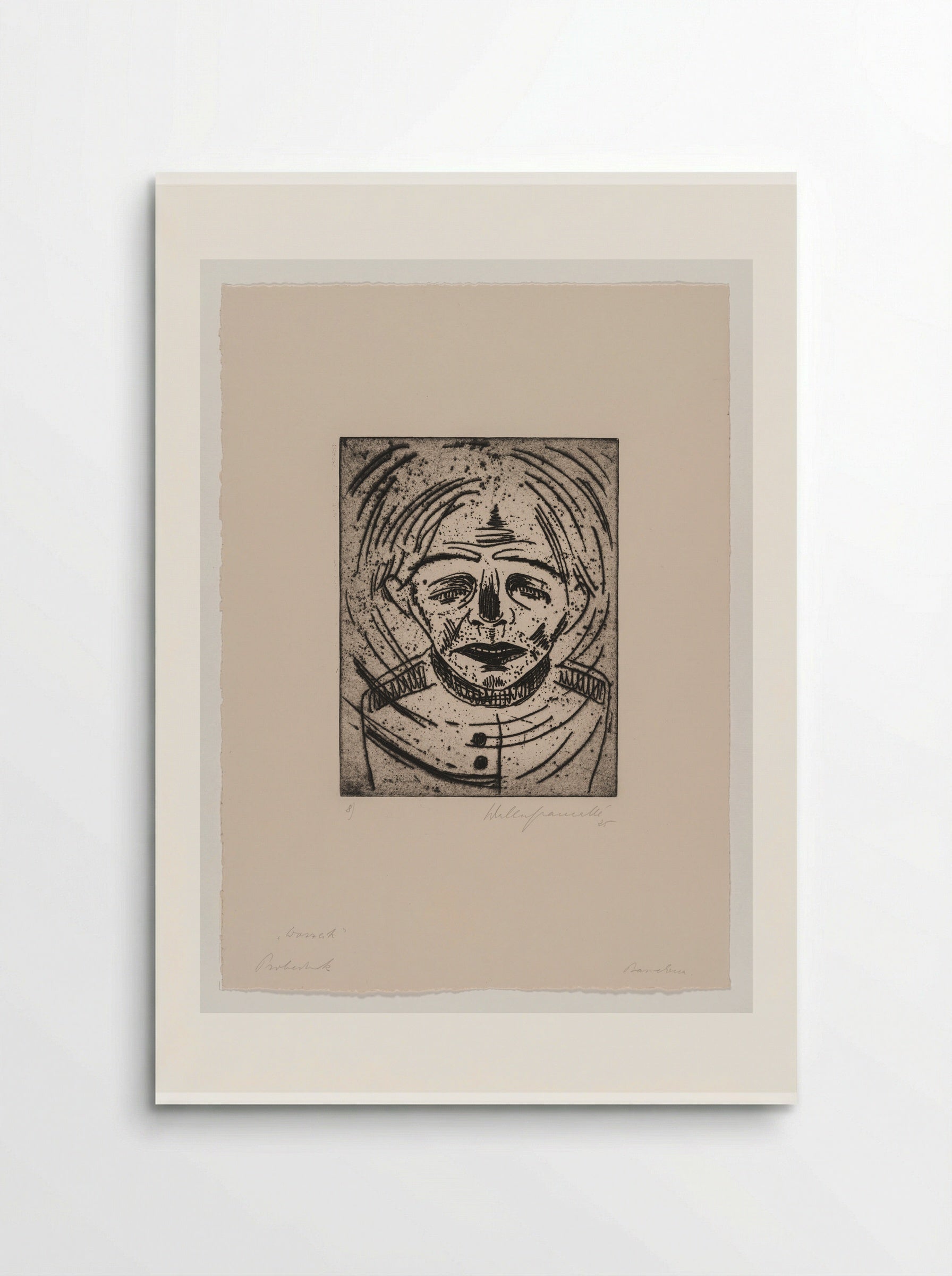 Sheet VIII, Large Head of Wozzeck, Completely Desperate - Walter Gramatté - Poster