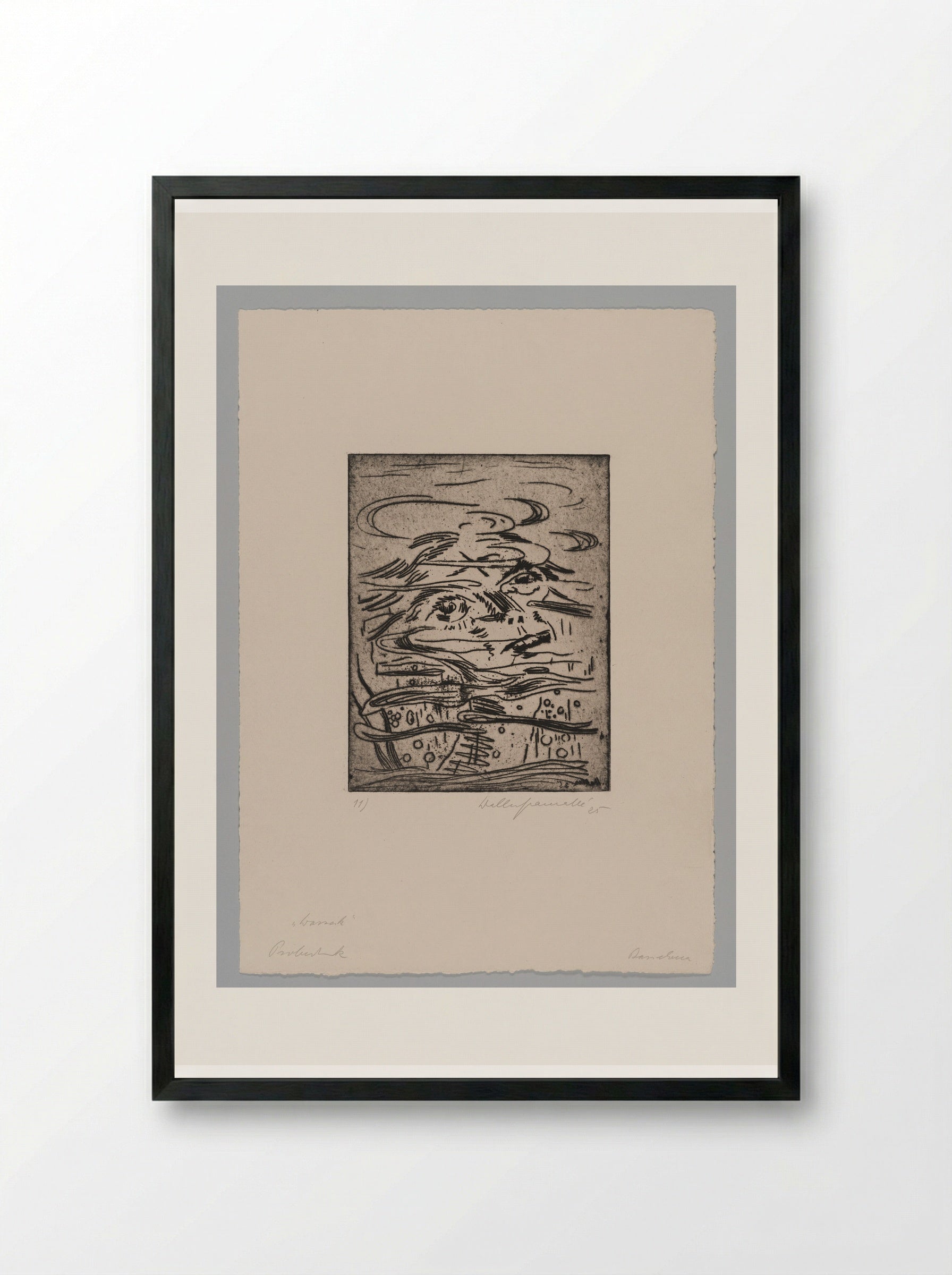 Sheet XI, Wozzeck Drowns - Walter Gramatté - Framed Print Black