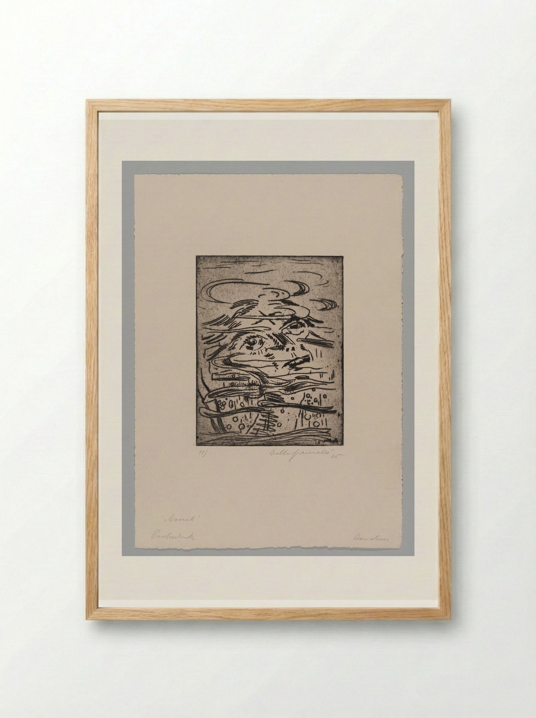 Sheet XI, Wozzeck Drowns - Walter Gramatté - Framed Print Wood