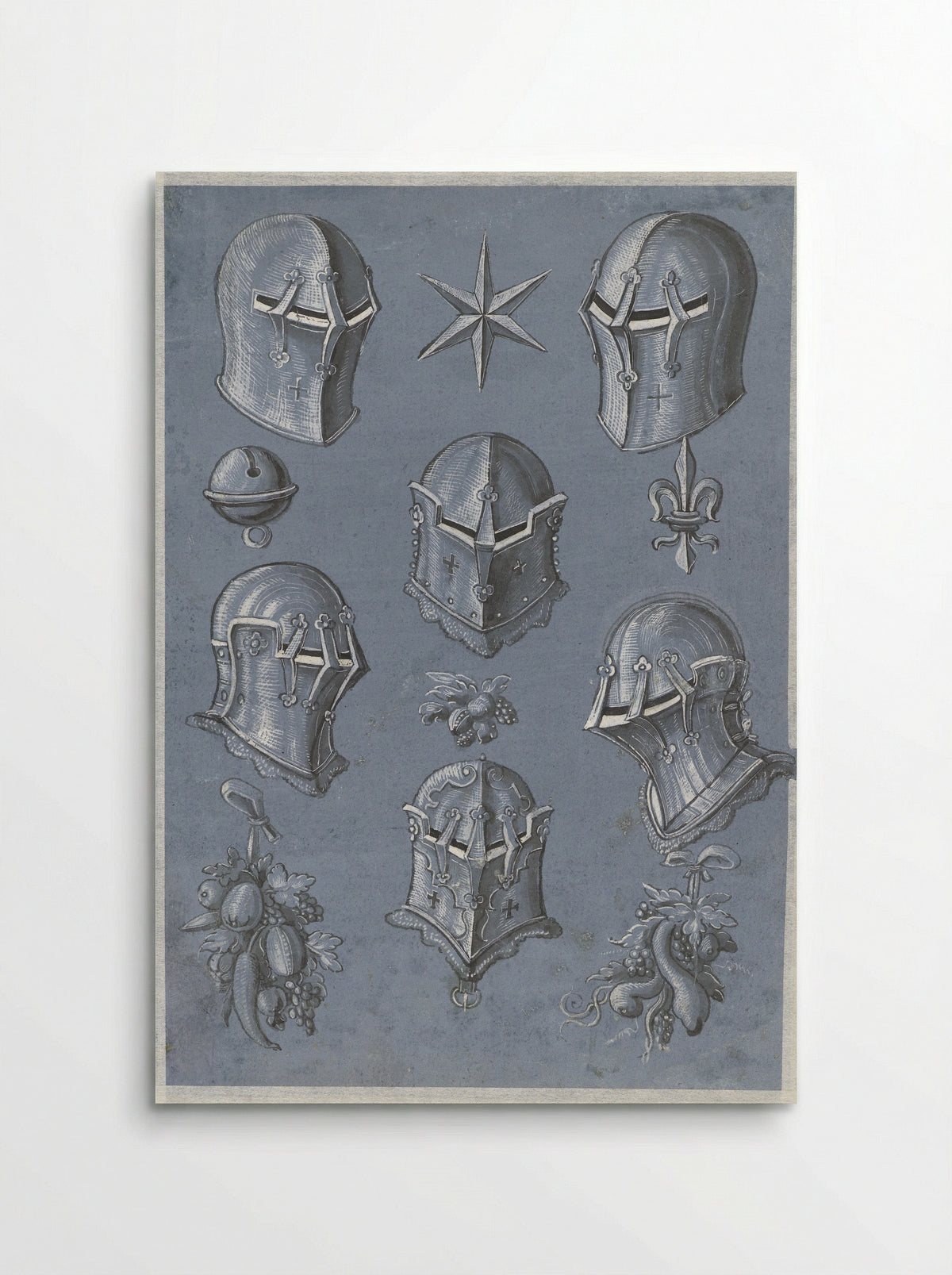 Sheet with Six Helmets - Monogrammist TA - Poster